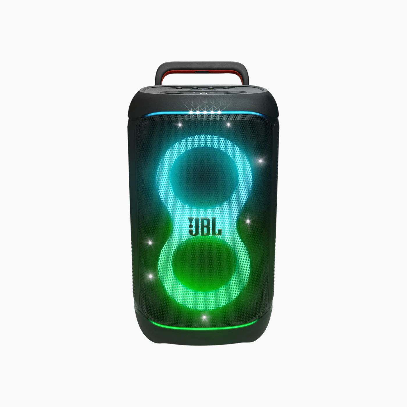 JBL PartyBox Stage 320 Speaker with Wheels, Handle, and JBL Pro Sound.