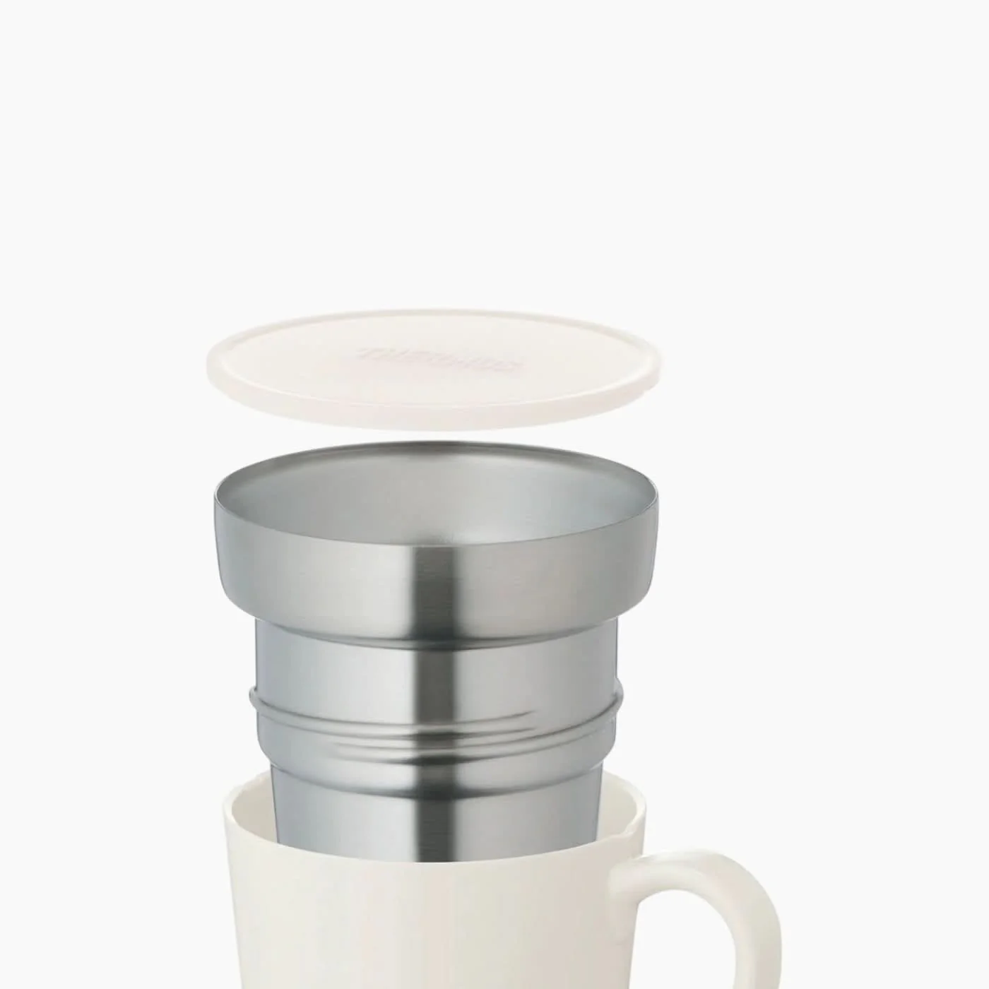 White Stainless Steel Vacuum Desktop Mug 350 mL - Image 3