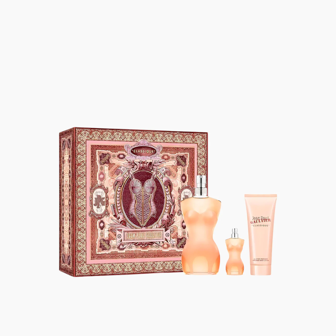 Jean Paul Gaultier Classique EDT 100Ml + Mini EDT + Body Lotion 75Ml Gift Set For Women