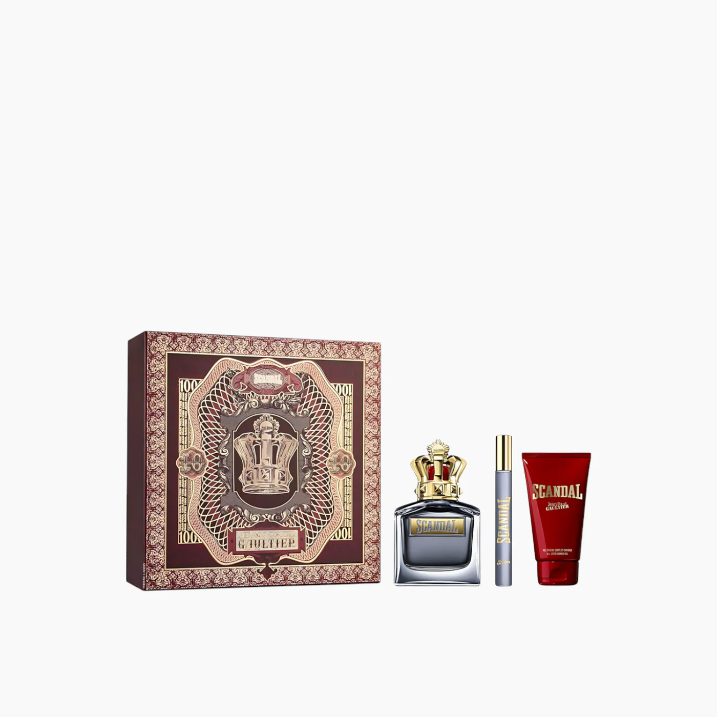 Jean Paul Gaultier Scandal EDT 100Ml + EDT 10Ml + Shower Gel 75Ml Gift Set For Men