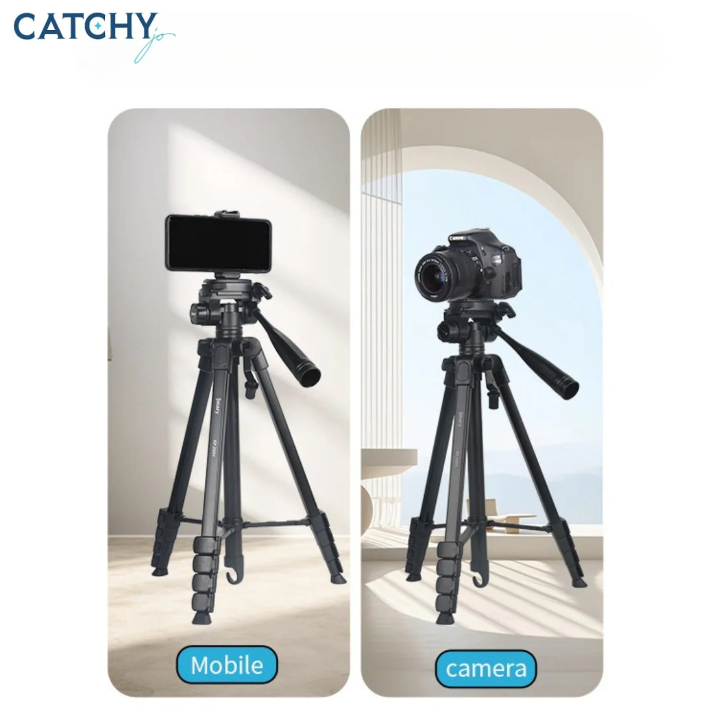 JMARY KP-2201 Tripod with Pan Head and Ring Light Head (1.7M) - Image 3