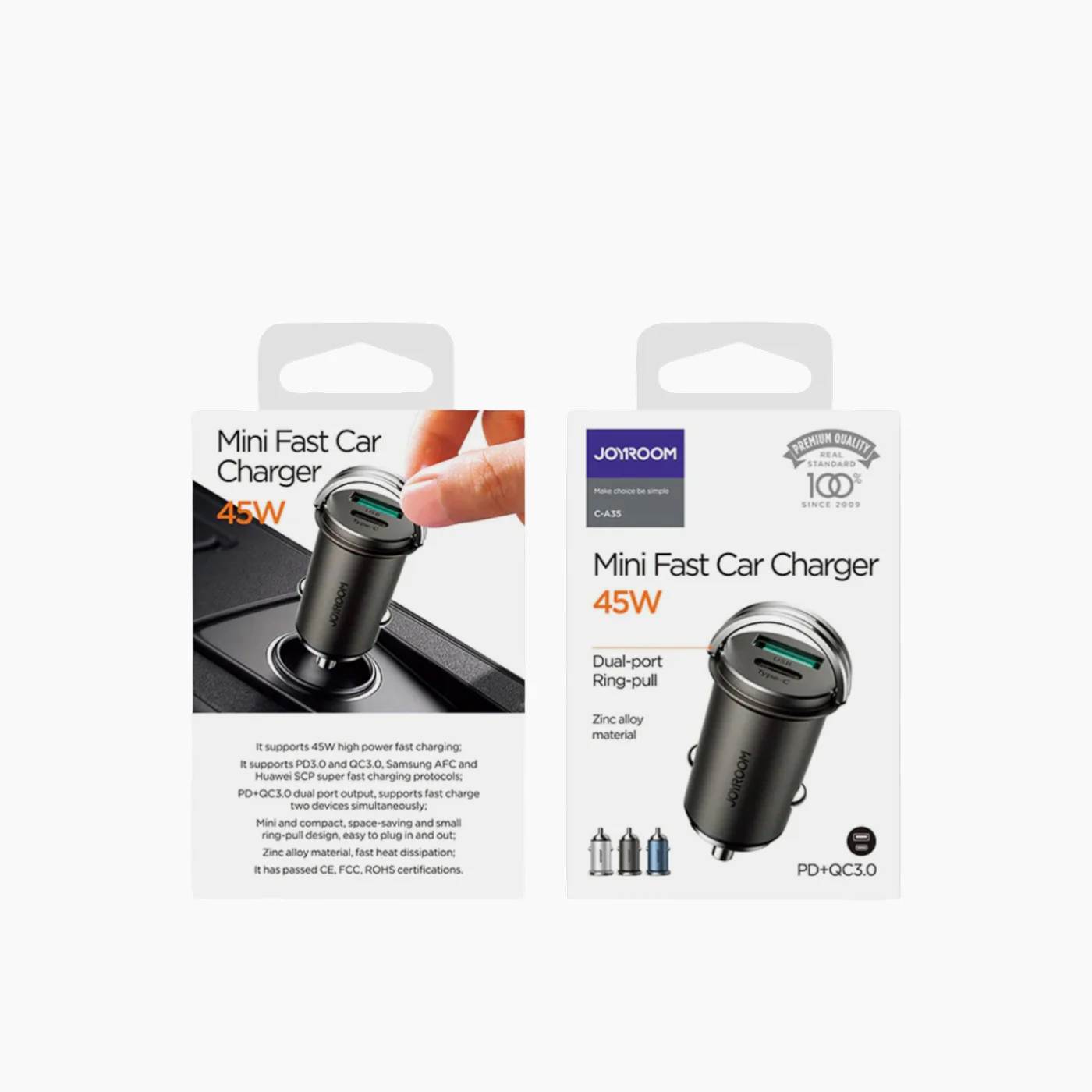 JOYROOM C-A35 2-Port Fast Car Charger (45W) - Image 5