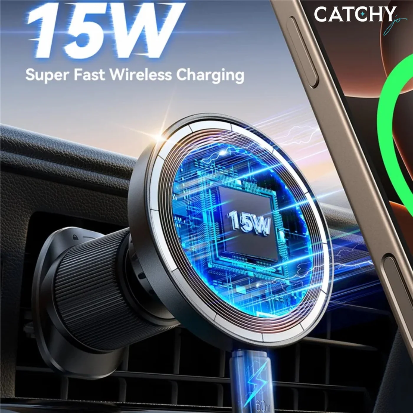 JOYROOM JR-ZS502 Magnetic Wireless Car Holder (15W) - Image 3