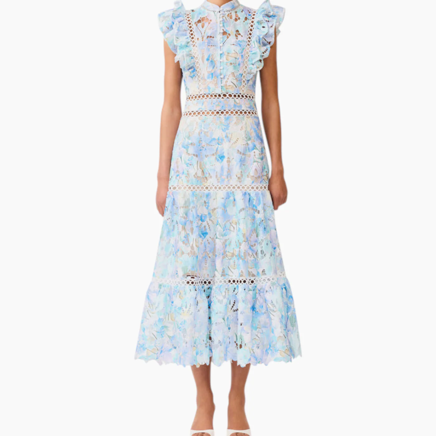 Elliatt Kalissa Ruffle Maxi Dress in Blue Floral - Image 2