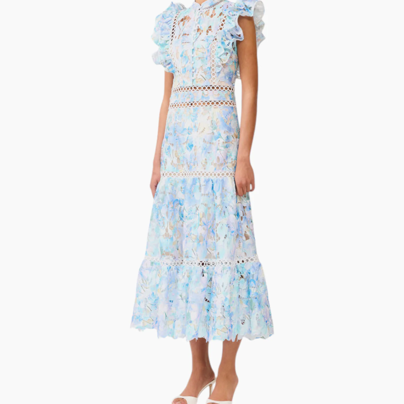 Elliatt Kalissa Ruffle Maxi Dress in Blue Floral - Image 4