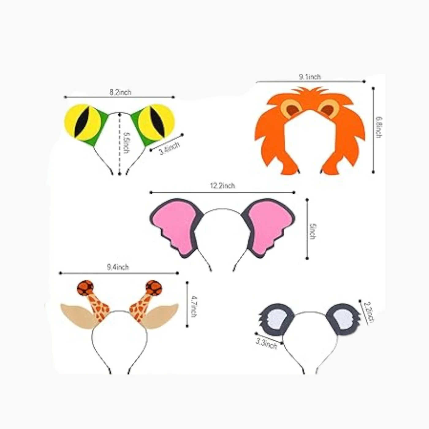 Jungle Animal Safari Ears Headbands - Image 2