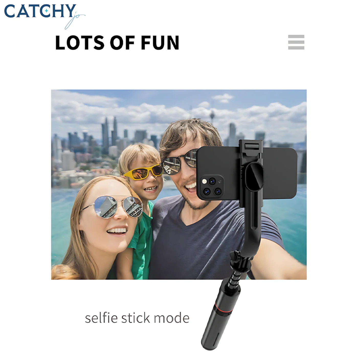 C.JO L12 Wireless Remote Control Portable Handheld Selfie Stick - Image 3