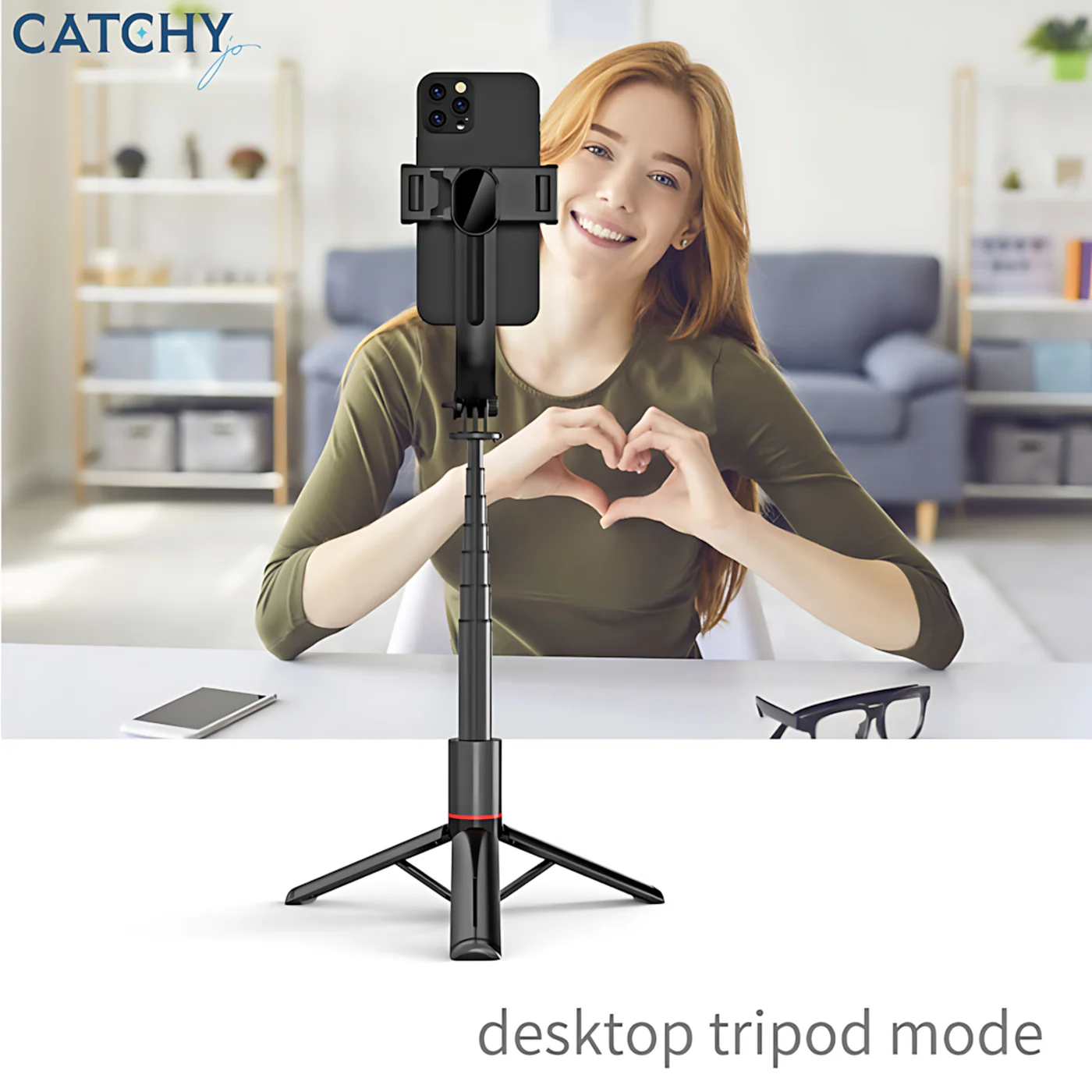 C.JO L12 Wireless Remote Control Portable Handheld Selfie Stick - Image 4
