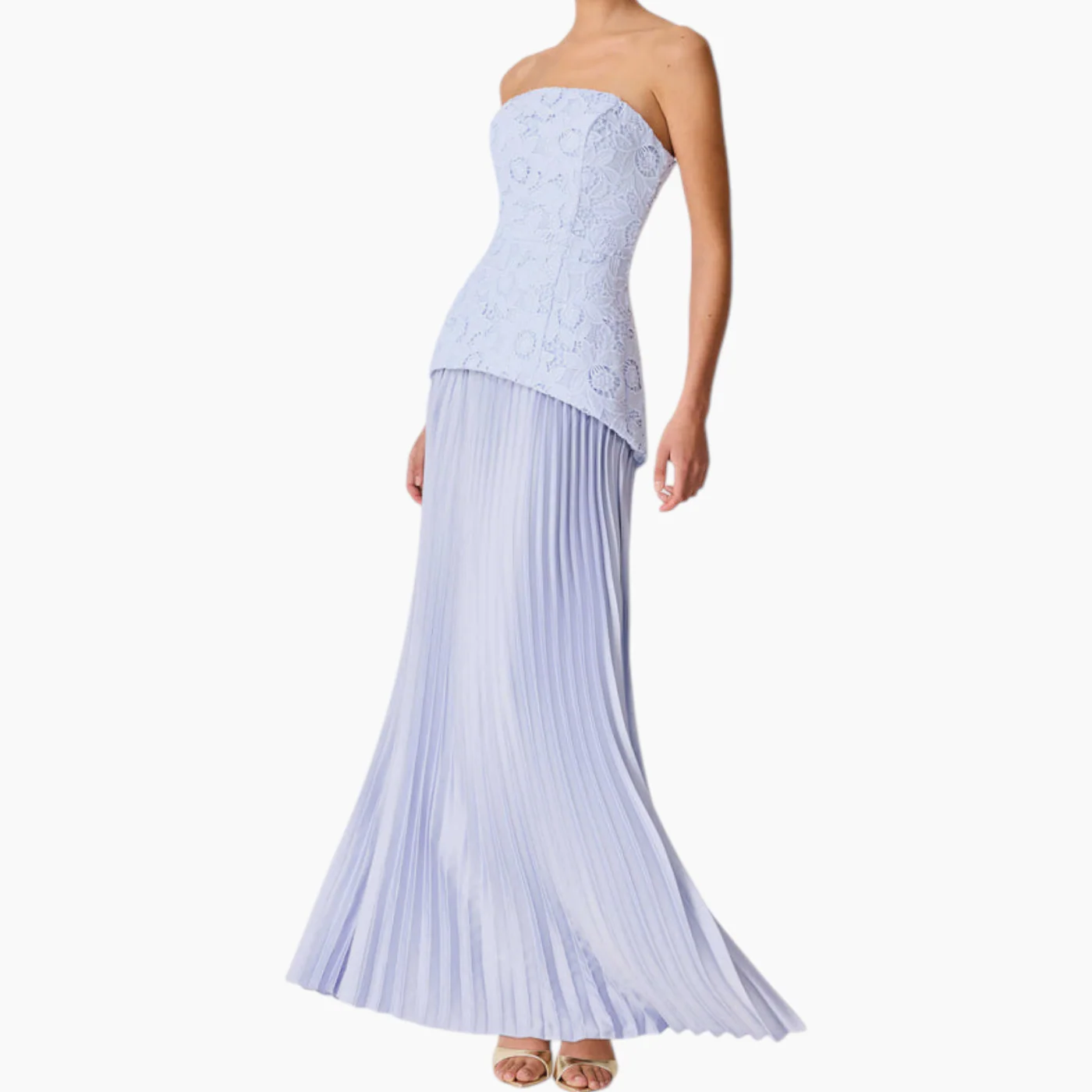Elliatt Lacy Strapless Gown in Powder Blue - Image 3