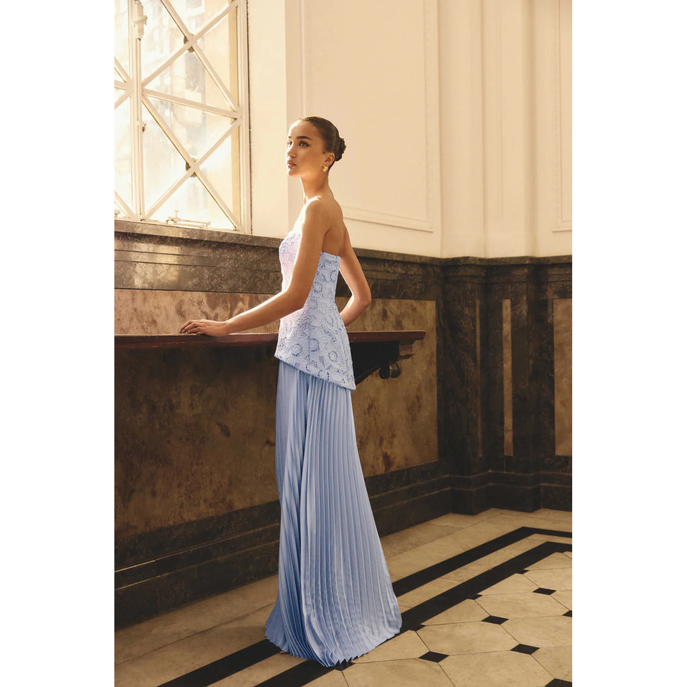 Elliatt Lacy Strapless Gown in Powder Blue - Image 8