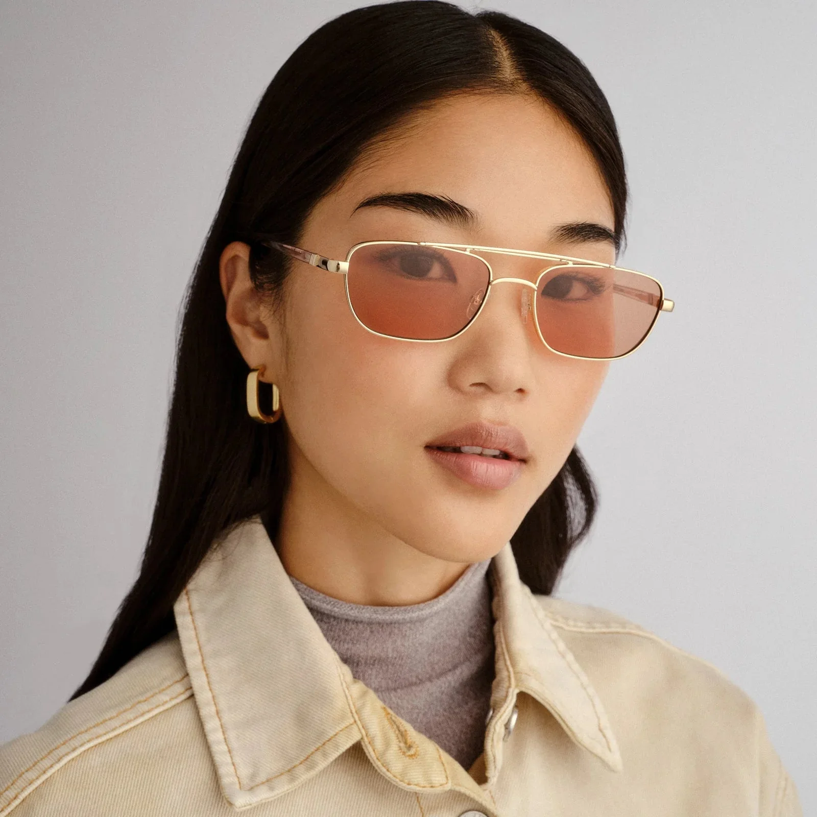 Le Specs Le Mimi LSU2552237 - Gold/ Cinnamon Tint Sunglasses - Image 3