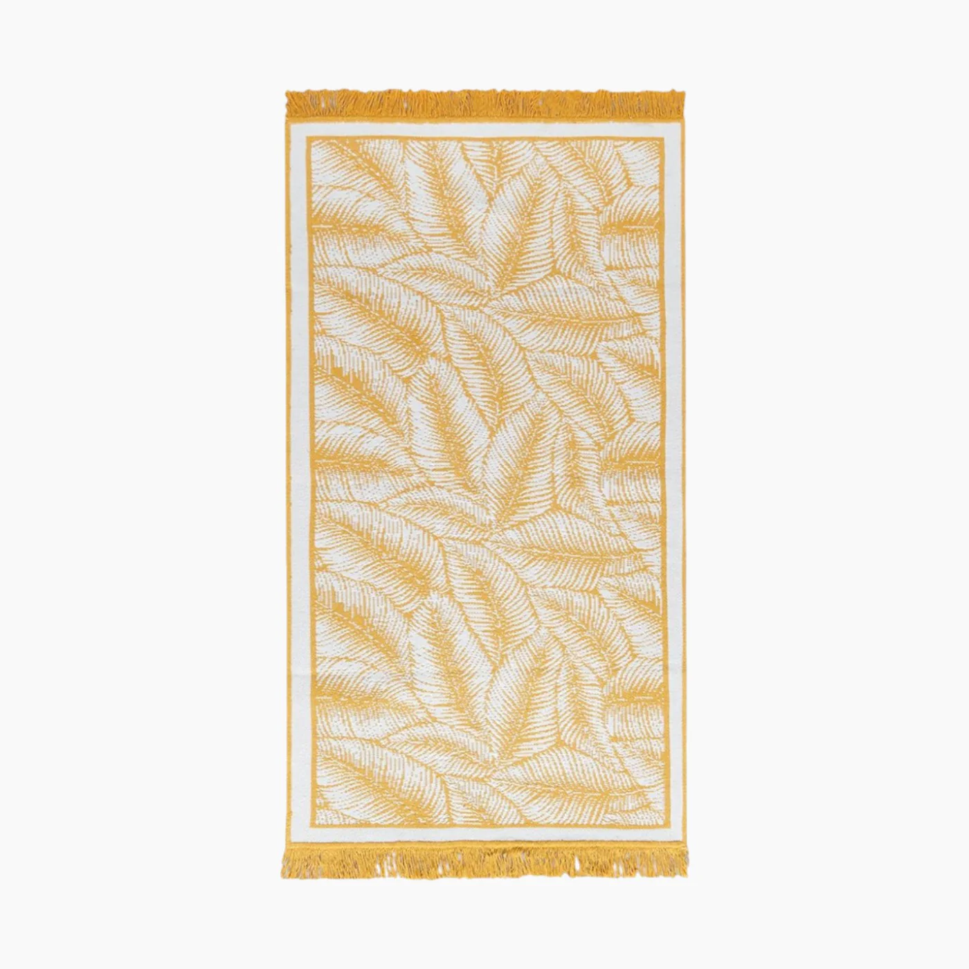EH Living Leaves Woven Rug 80x150 cm Mustard