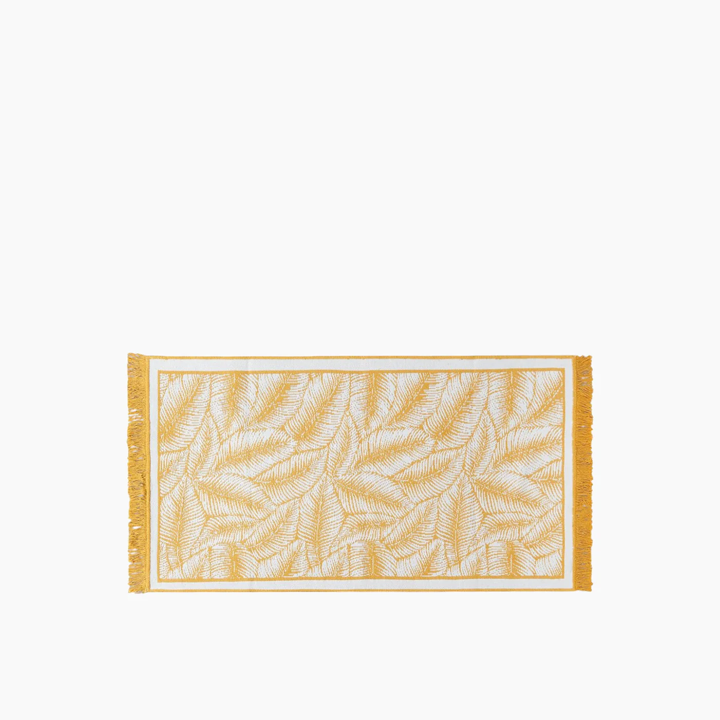 EH Living Leaves Woven Rug 80x150 cm Mustard - Image 2
