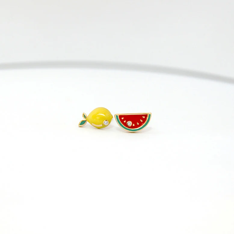 Baby Chic Fine Jewelry Lemon & Watermelon Earrings - Image 2