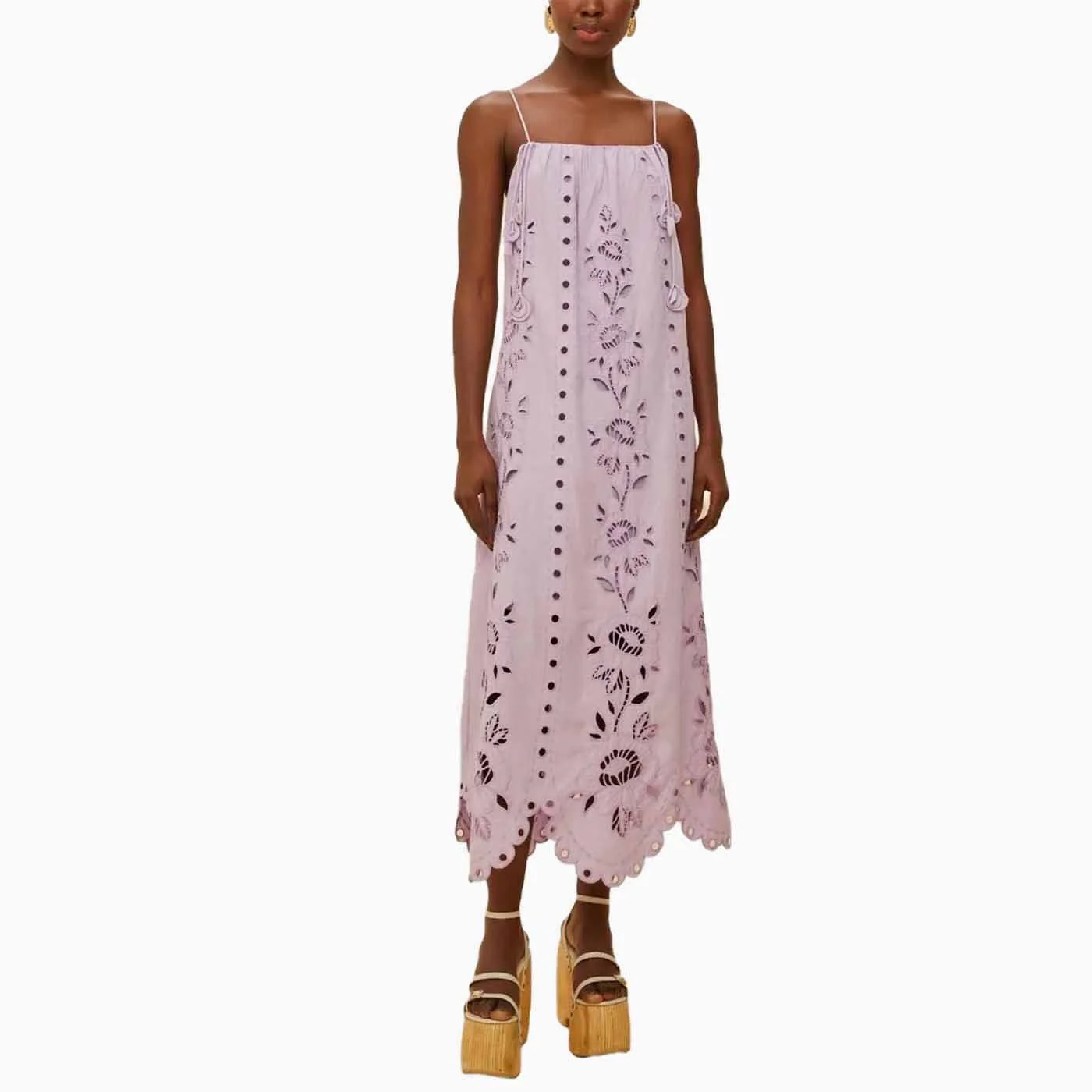 FARM Rio Lilac Richelieu Sleeveless Maxi Dress - Image 2