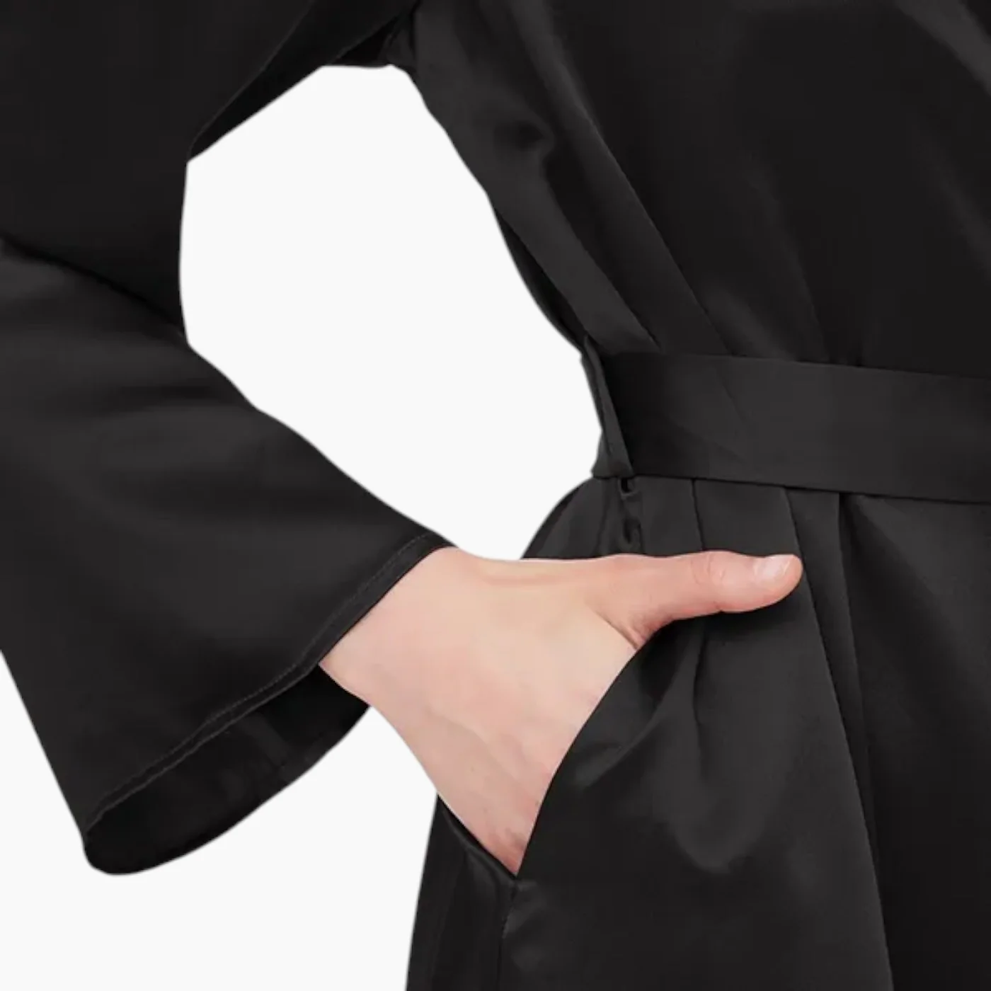 Lilysilk Plain Robe - Medium - Black - Image 3