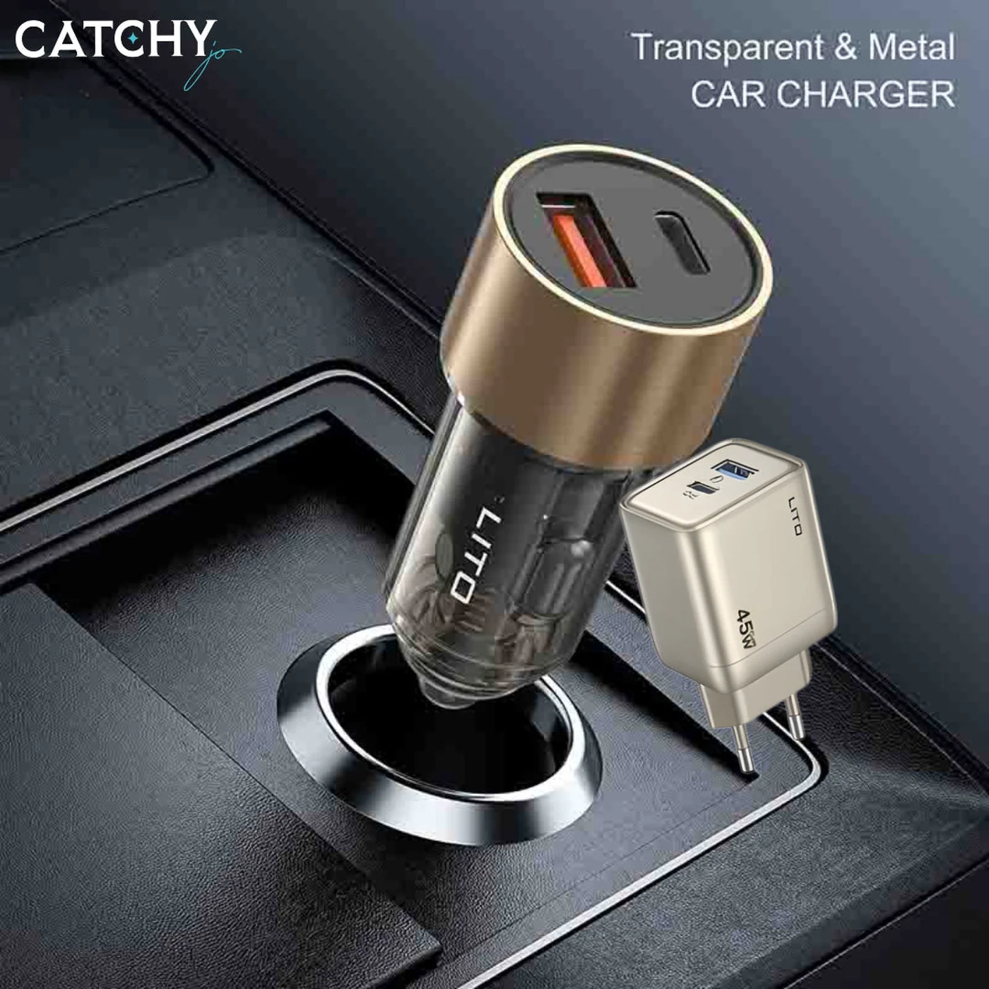 LITO IN-C04 Transparent Metal Car Charger - Image 2