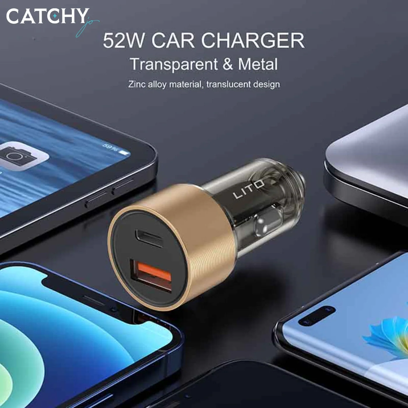 LITO IN-C04 Transparent Metal Car Charger - Image 3