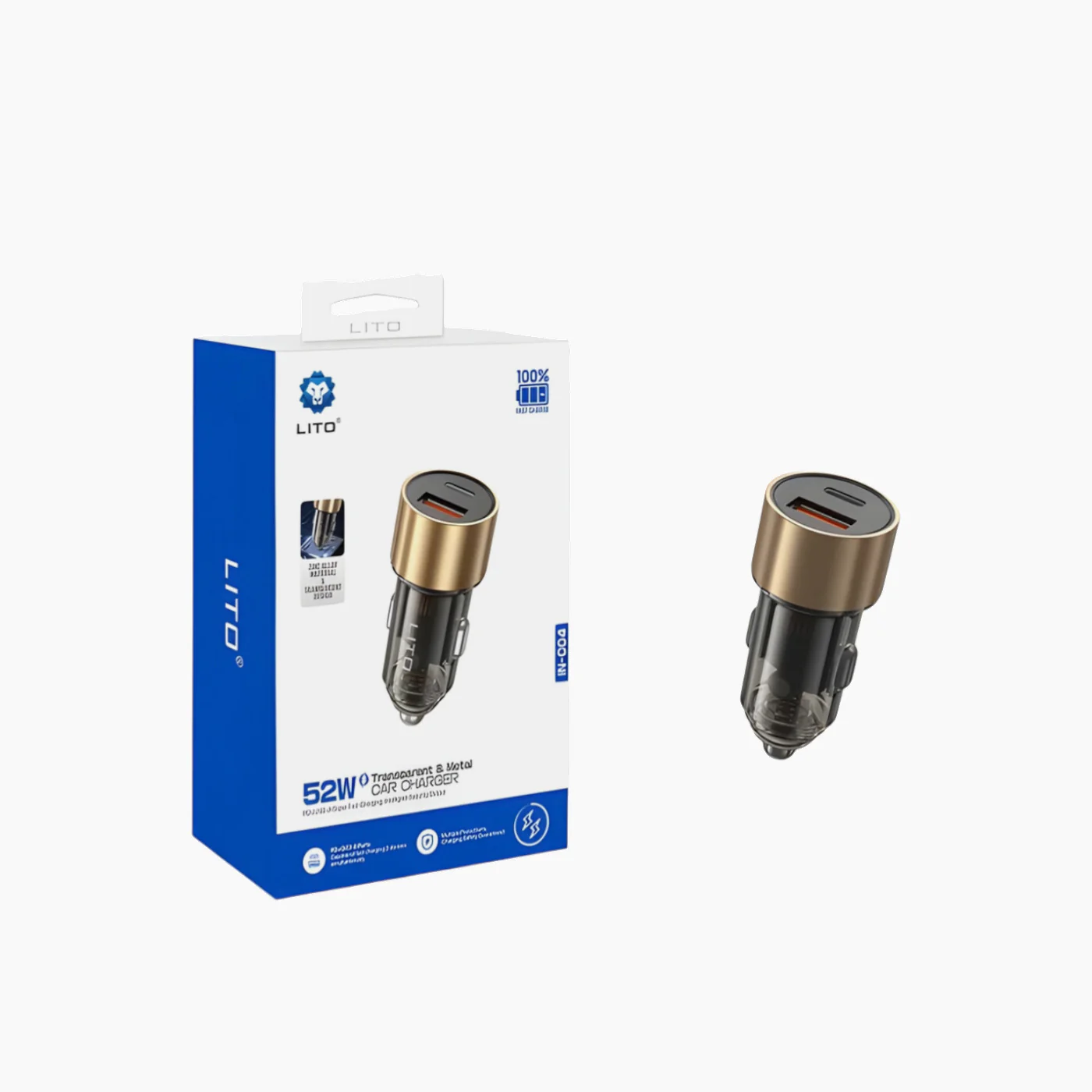 LITO IN-C04 Transparent Metal Car Charger - Image 6