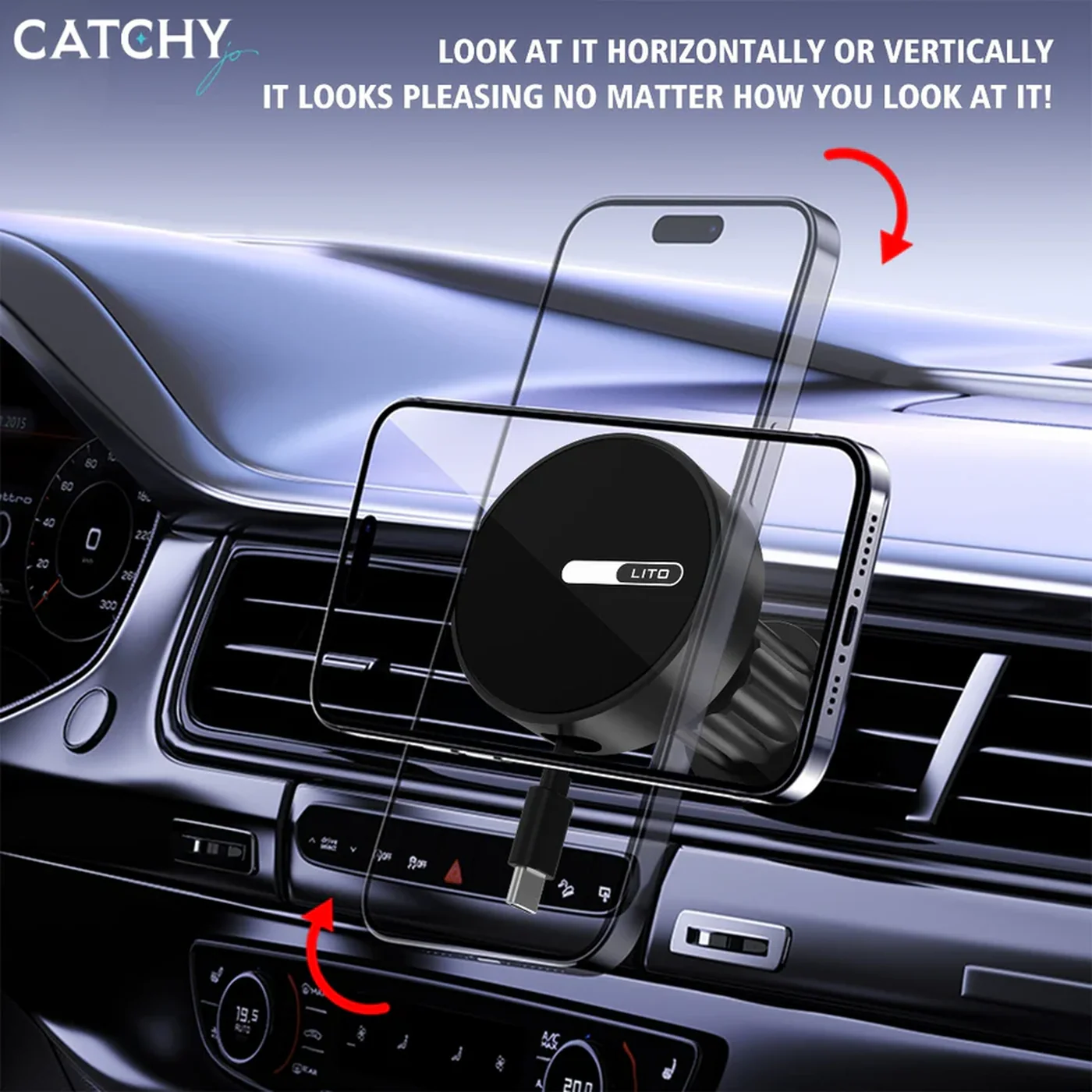 LITO LT-W06 Magnetic Wireless Charging Car Phone Holder - Image 3