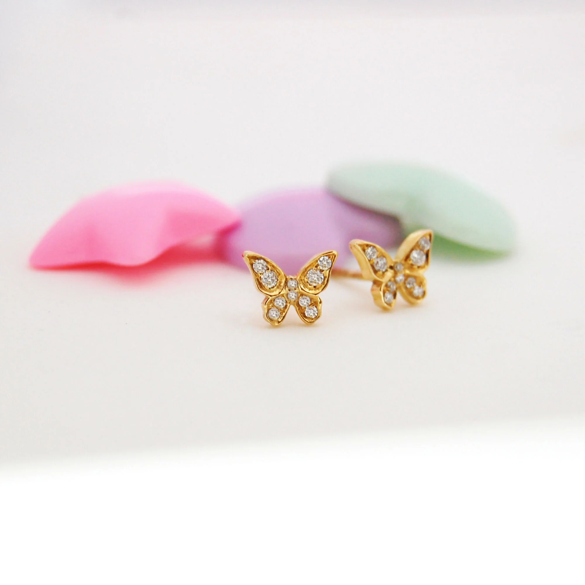 Baby Chic Fine Jewelry Little Butterfly Earrings - Image 2