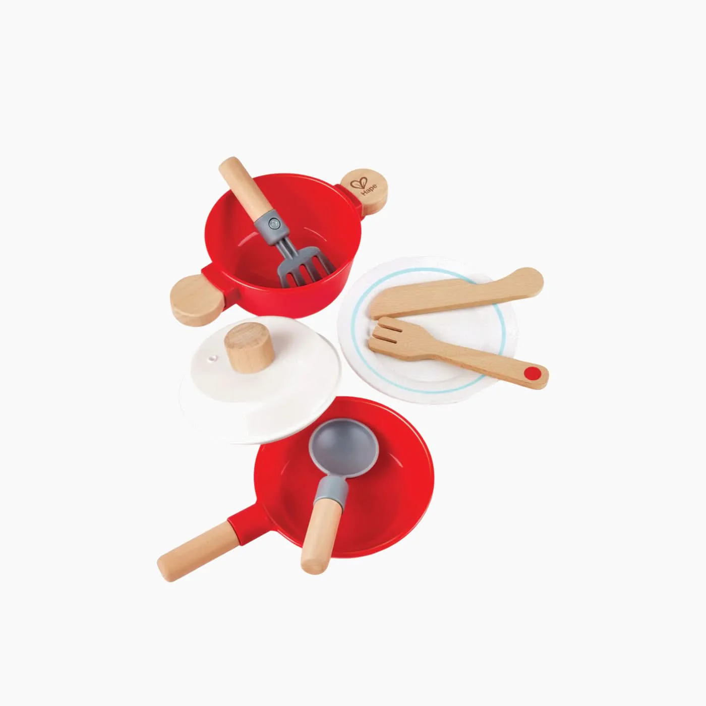 Hape Little Chef Cook & Serve Set Toy Cookware - Image 2