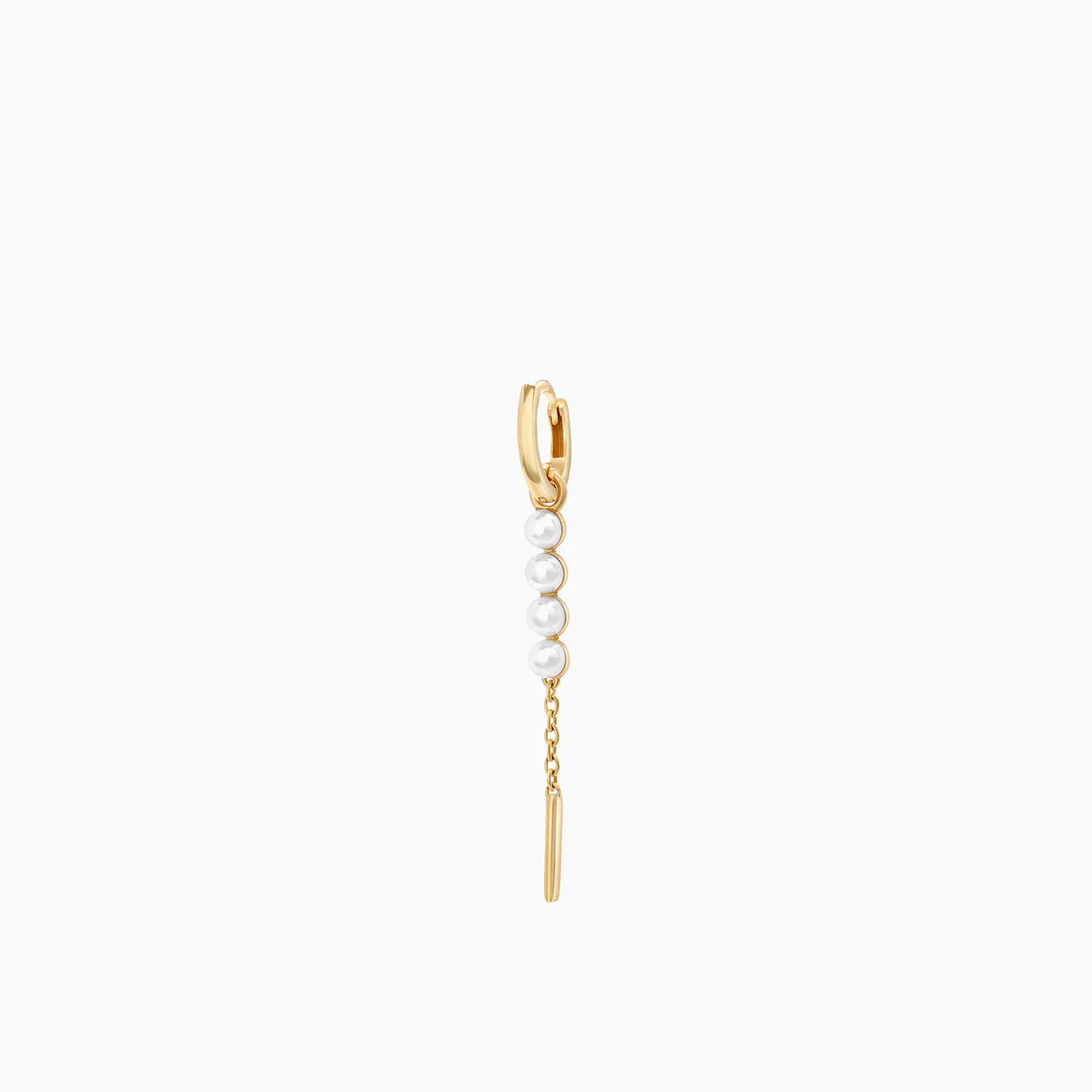 Joy Jewels Long Four Pearls Drop Hoop Earrings