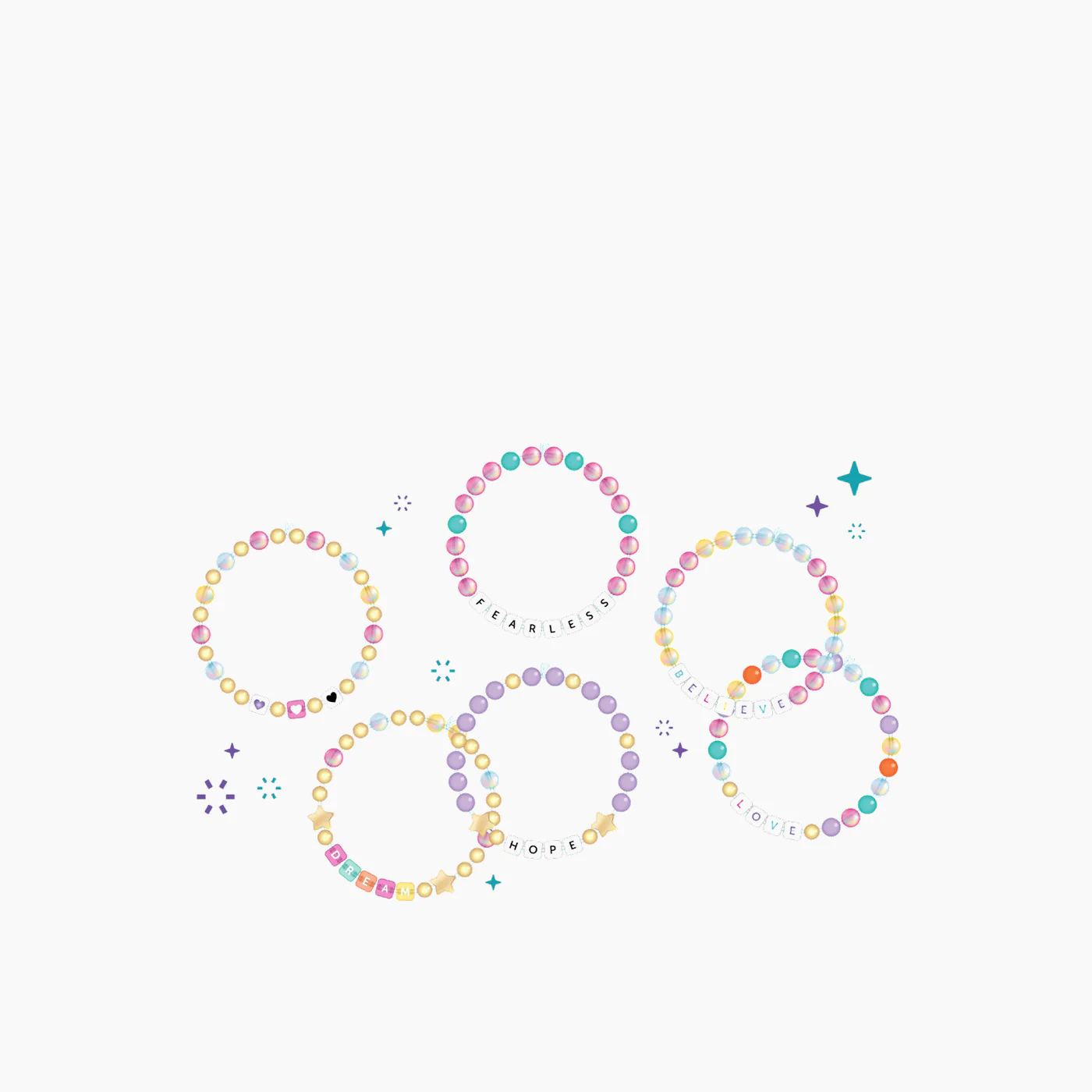 Make It Real Say Yes! Alphabet Bead Bracelet Set- 1008 Pcs - Image 2