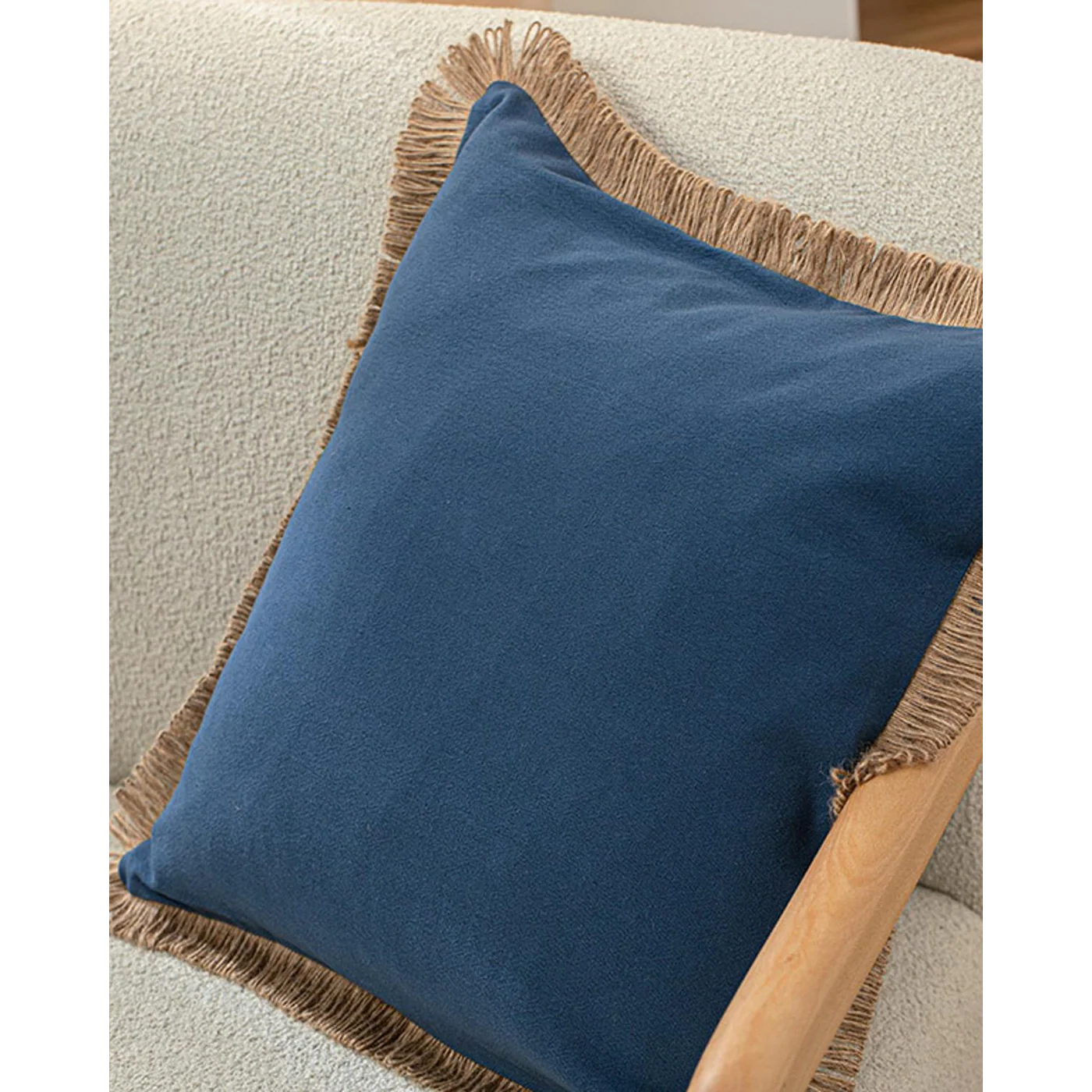 EH Living Marine Glory Jute piped Toss Pillow Cover 45x45 cm İndigo - Image 2