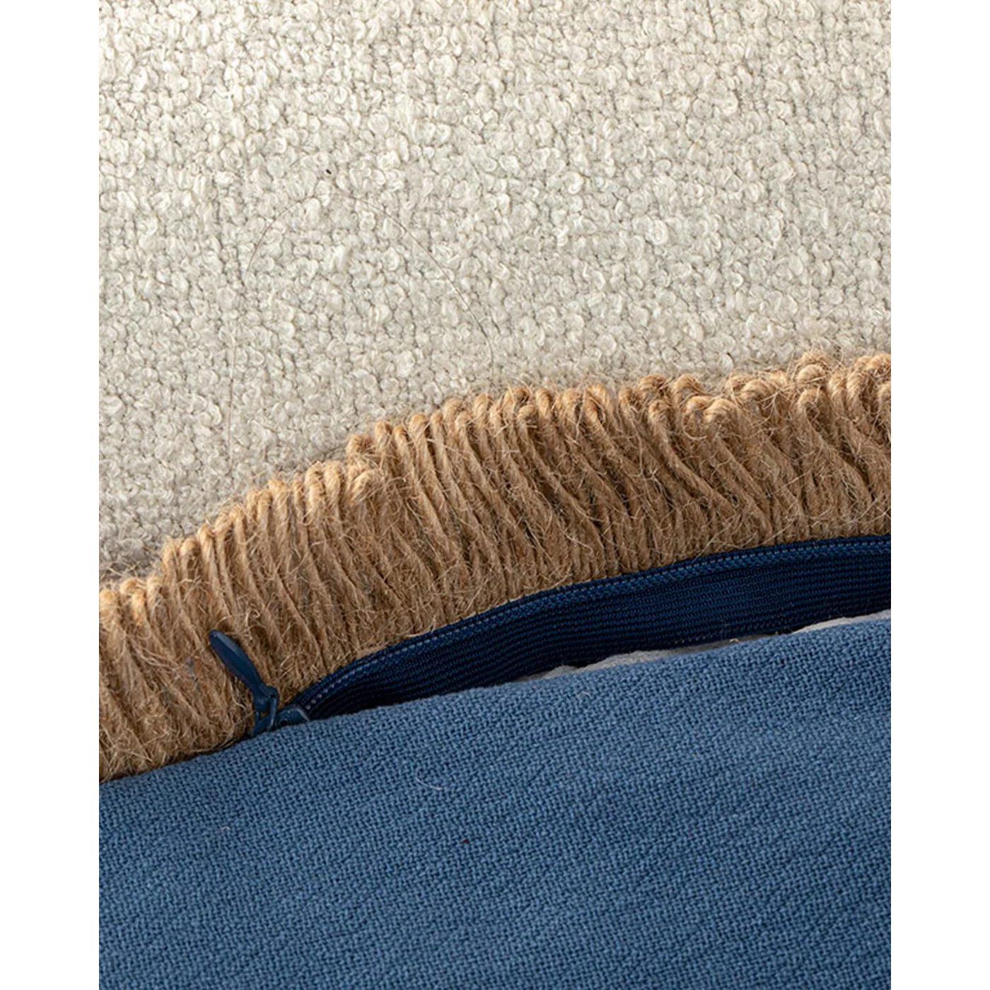 EH Living Marine Glory Jute piped Toss Pillow Cover 45x45 cm İndigo - Image 4