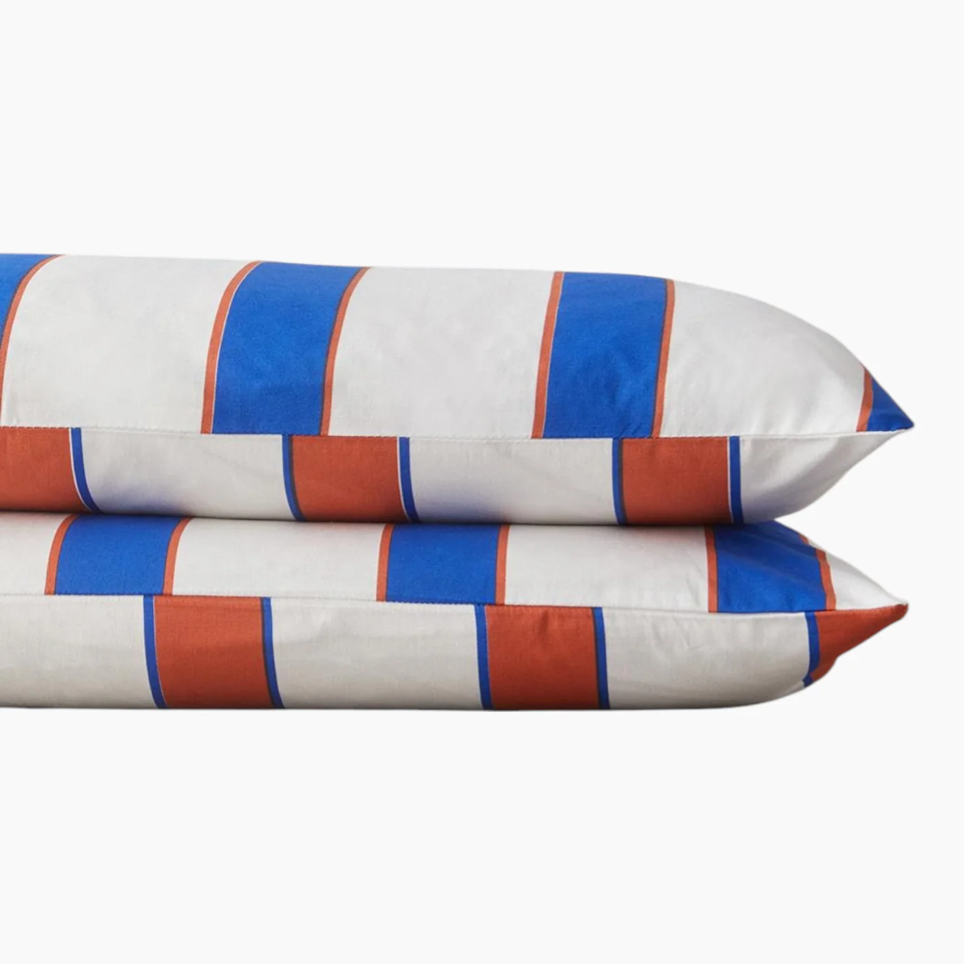 EH Living Marine Stripe Cotton 2 pcs Pillowcase 50x70 cm Navy Blue - Orange - Image 4
