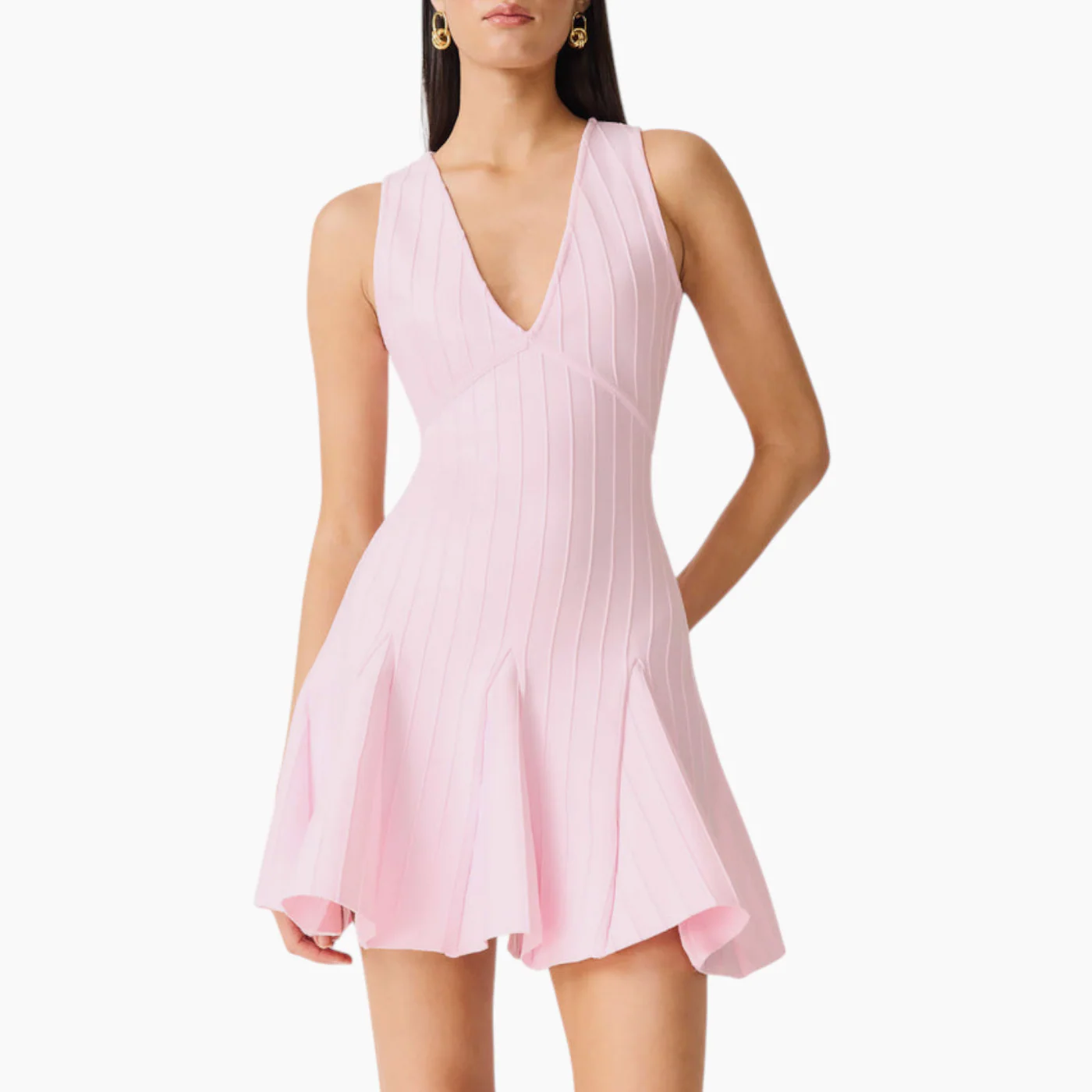Elliatt Marla V-Neck Mini Dress in Pink - Image 6
