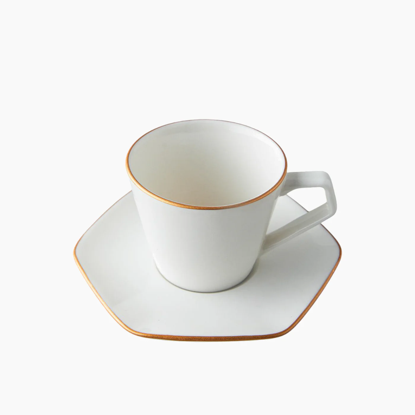 EH Living Marlin Bone Porcelain 12 Pieces 6 Servings Coffee Cup Set 80 ml Gold
