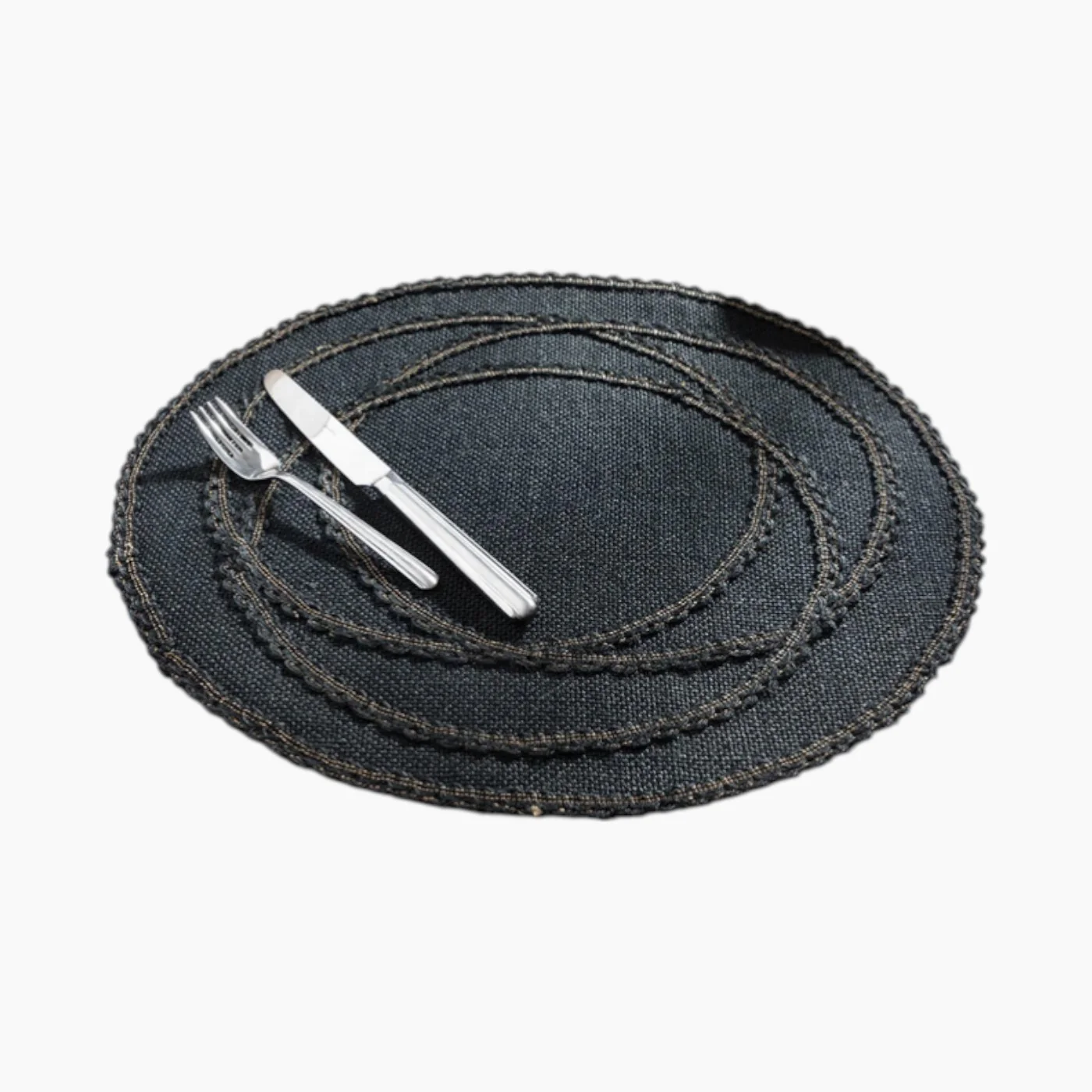 EH Living Marta Jute Single Table Mat 38 cm Black