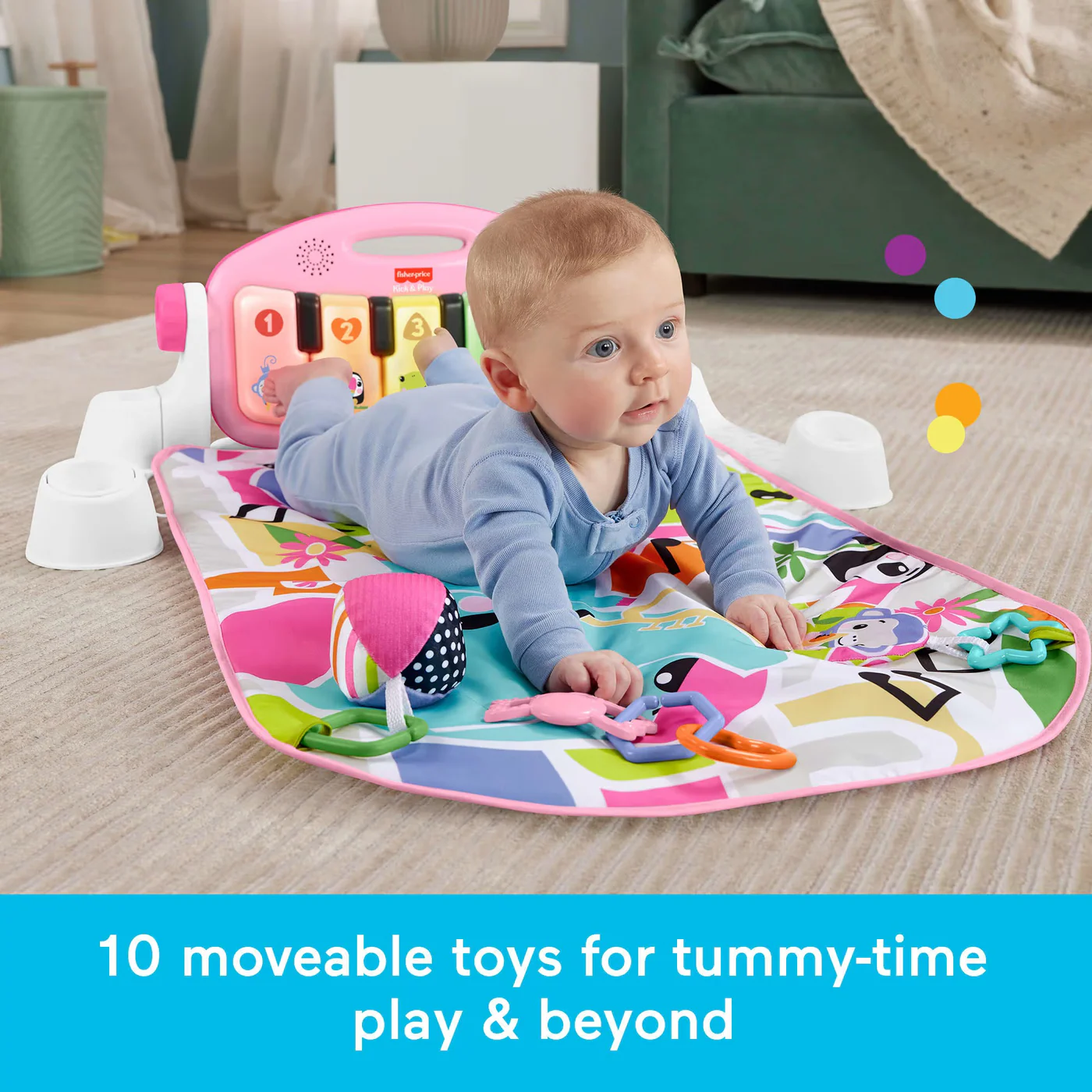 Mattel Glow & Grow Kick & Play Piano Gym - Image 9