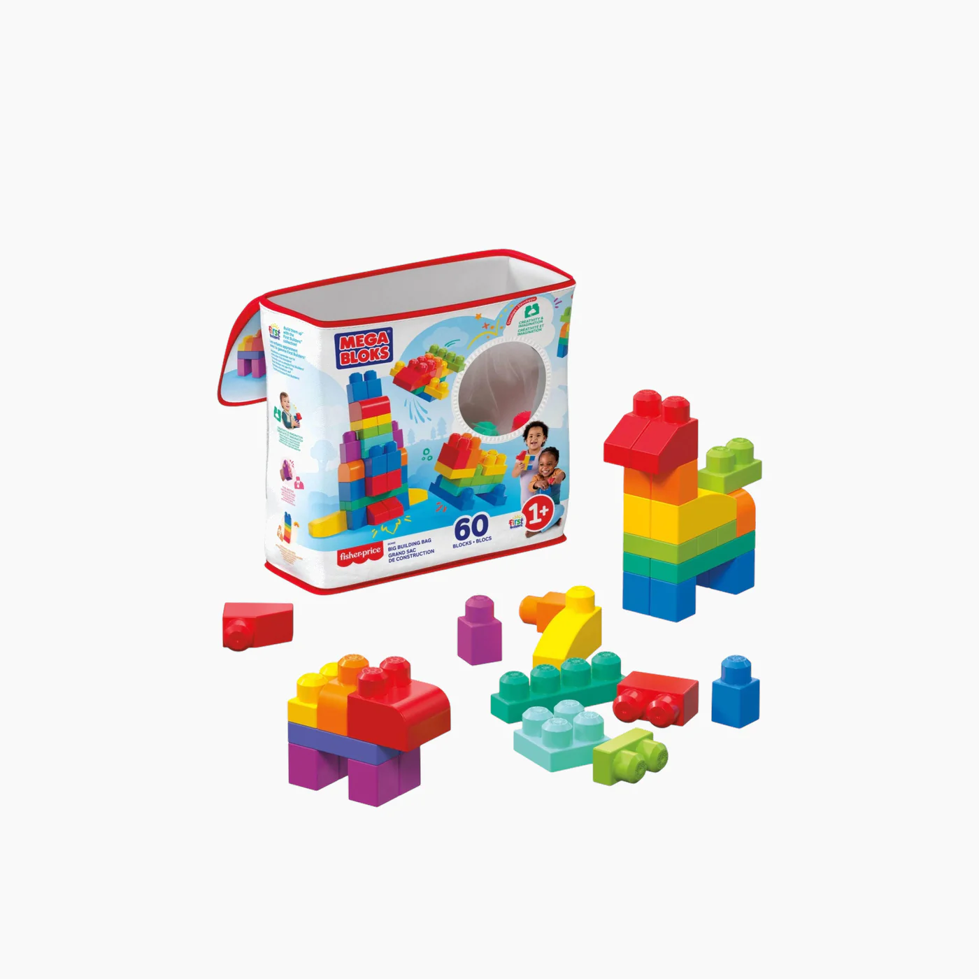 Mattel Mb First Builders Building Bag 60 Pcs Classic - Image 6