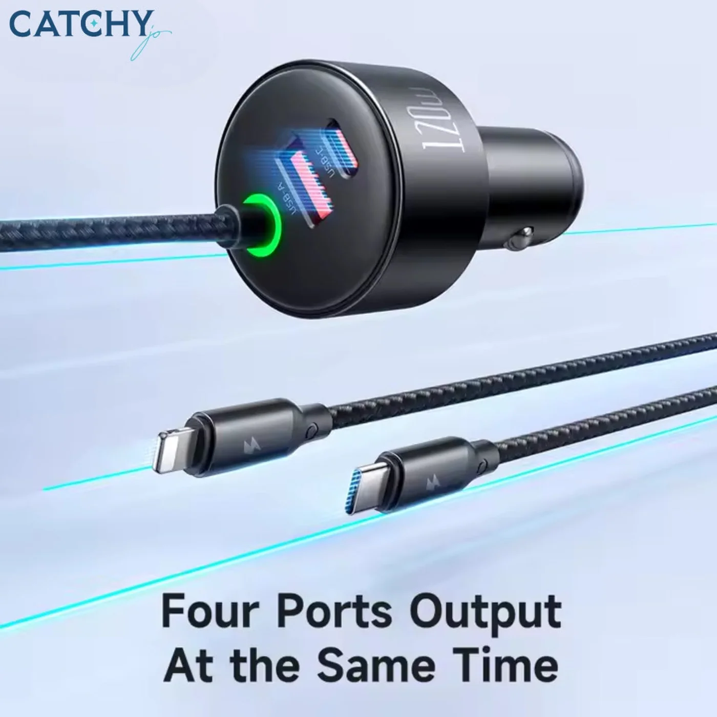 MCDODO 037 4-Port Car Charger With Light (120W) - Image 4