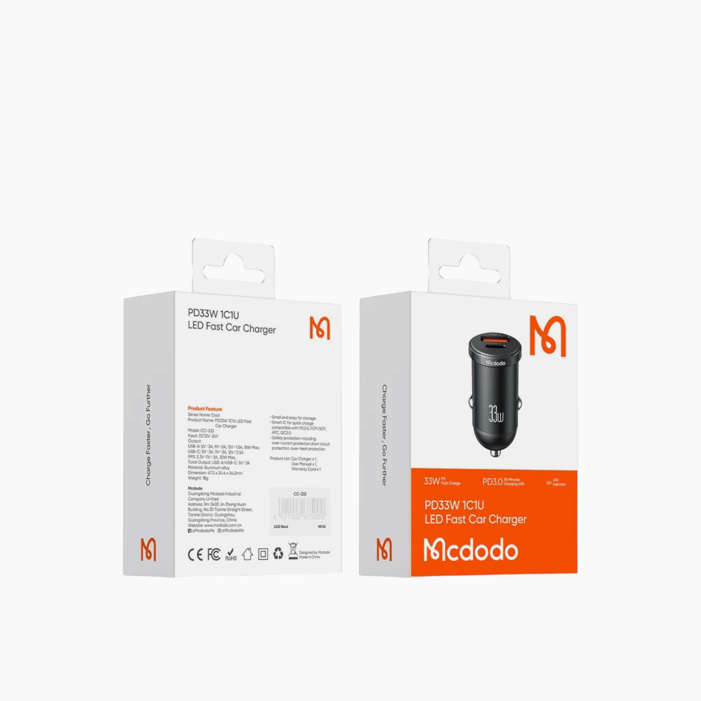 MCDODO 232 Dual Port Metal Car Charger (33W) - Image 5