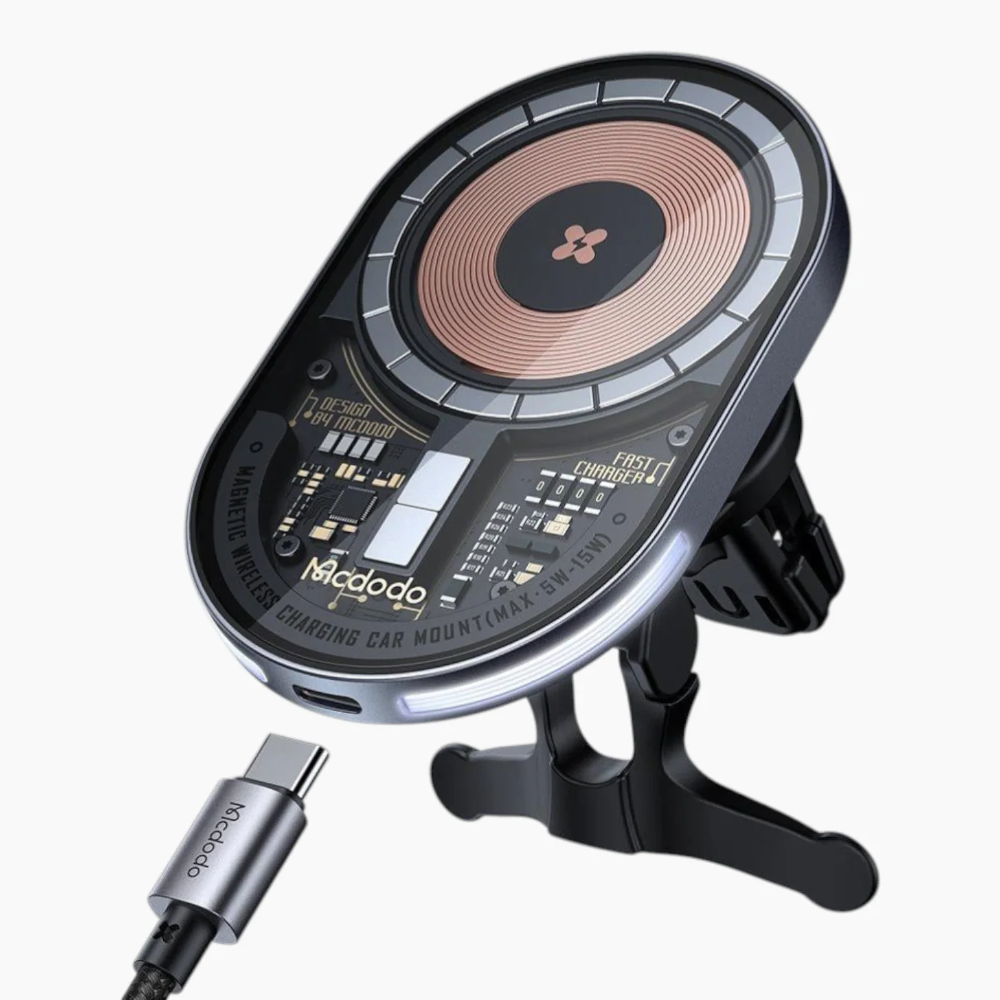 MCDODO Ch-2340 Magnetic Wireless Car Charger (15W) - Image 4