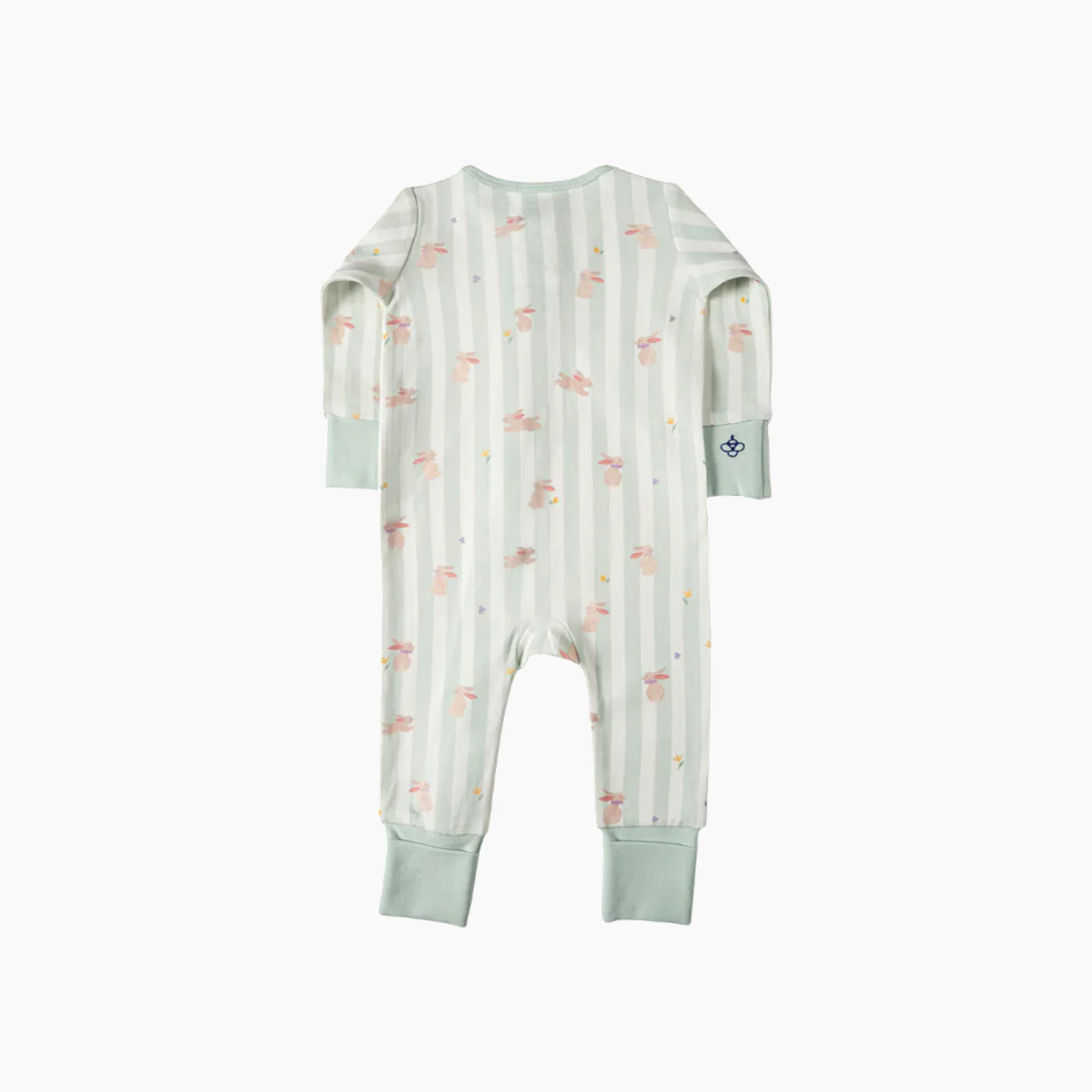 Snugbeenightwear Meadow hop cotton sleepsuit with playful bunnies - Image 2