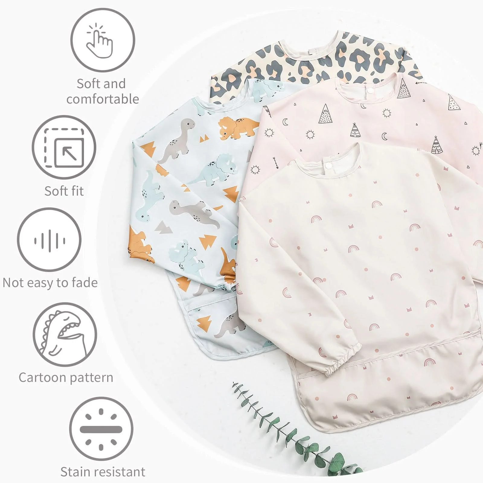 Babyccino Medium Long Sleeve Bib - Image 6