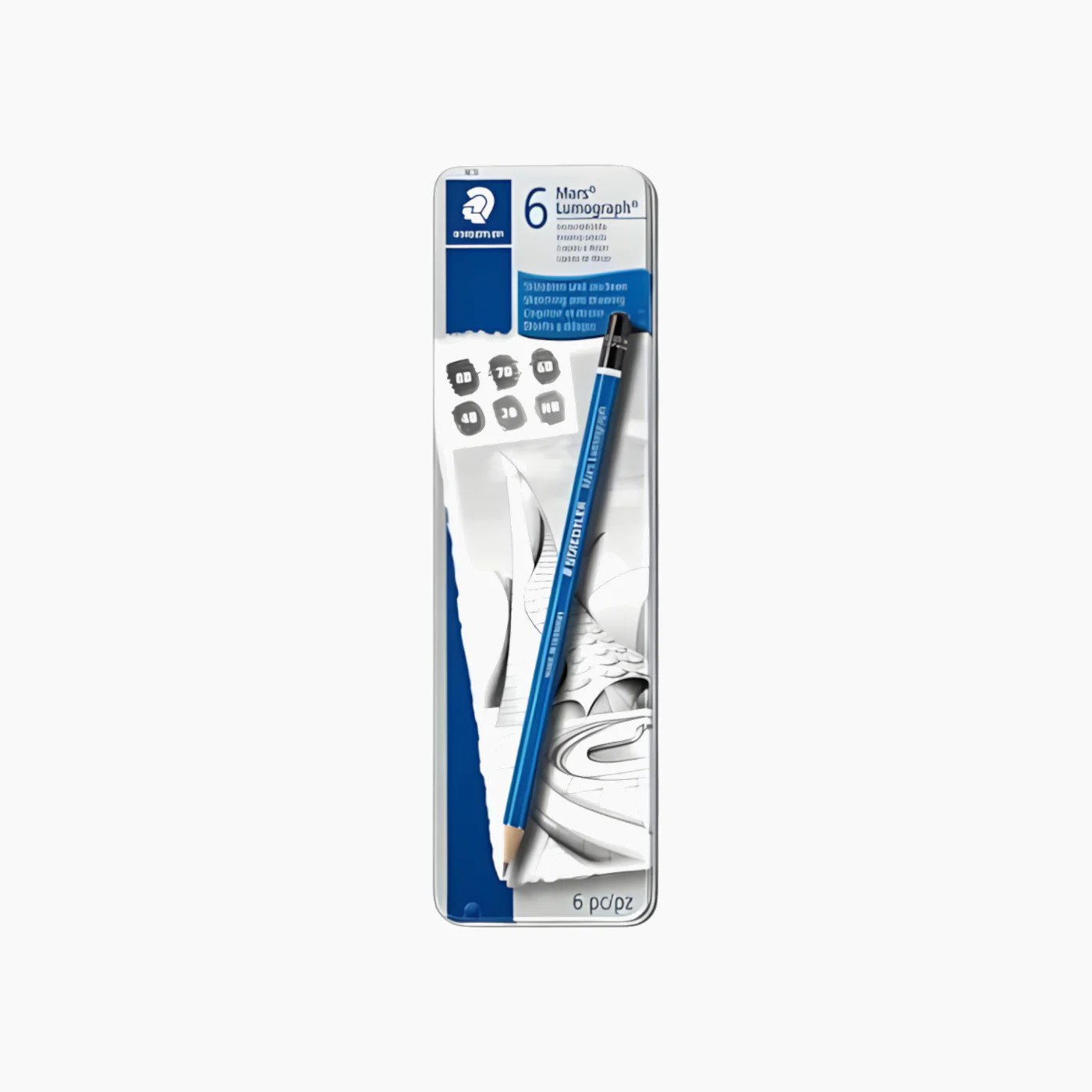 STAEDTLER METAL TIN PENCILS SKETCHING 6 PCS S 100 G6