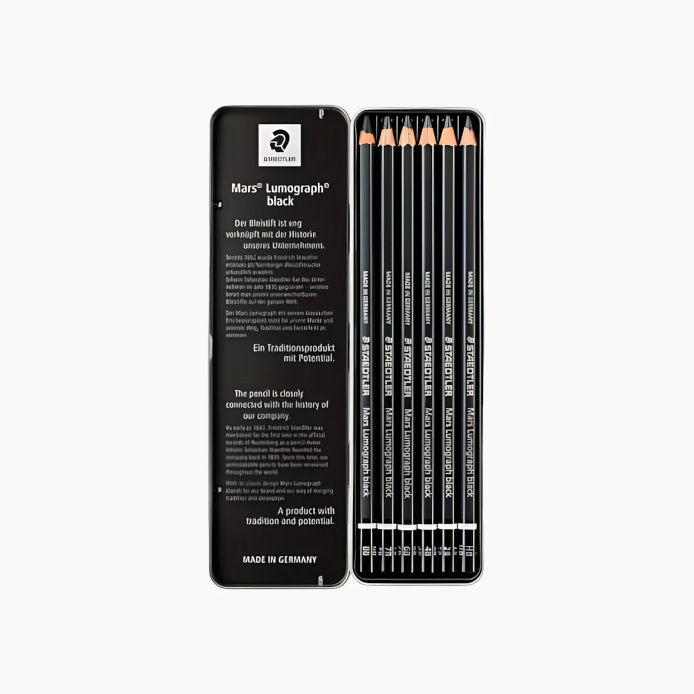 STAEDTLER METAL TIN PENCILS STAEDTLER MARS  6 PCS