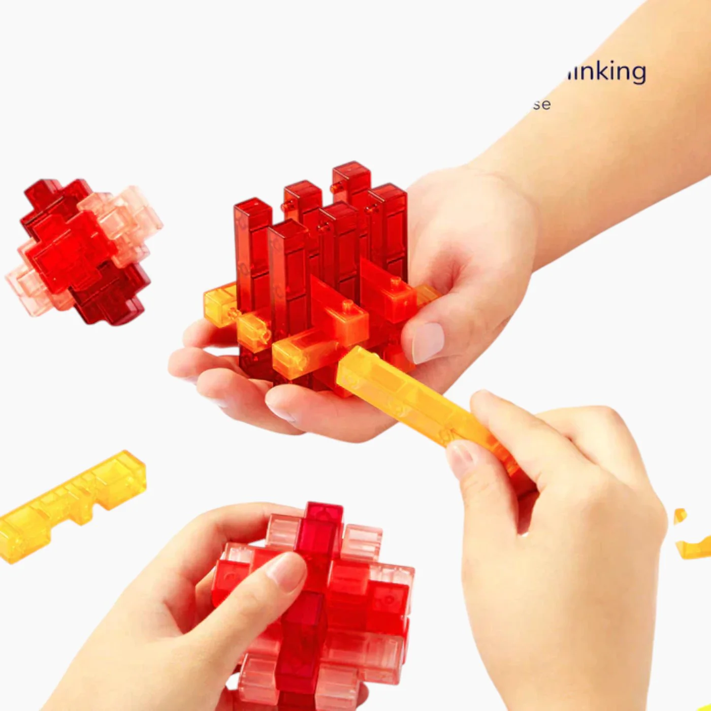 Mideer Neon Space Kongming Lock Pillar 18 Mechanical Puzzle - Image 2