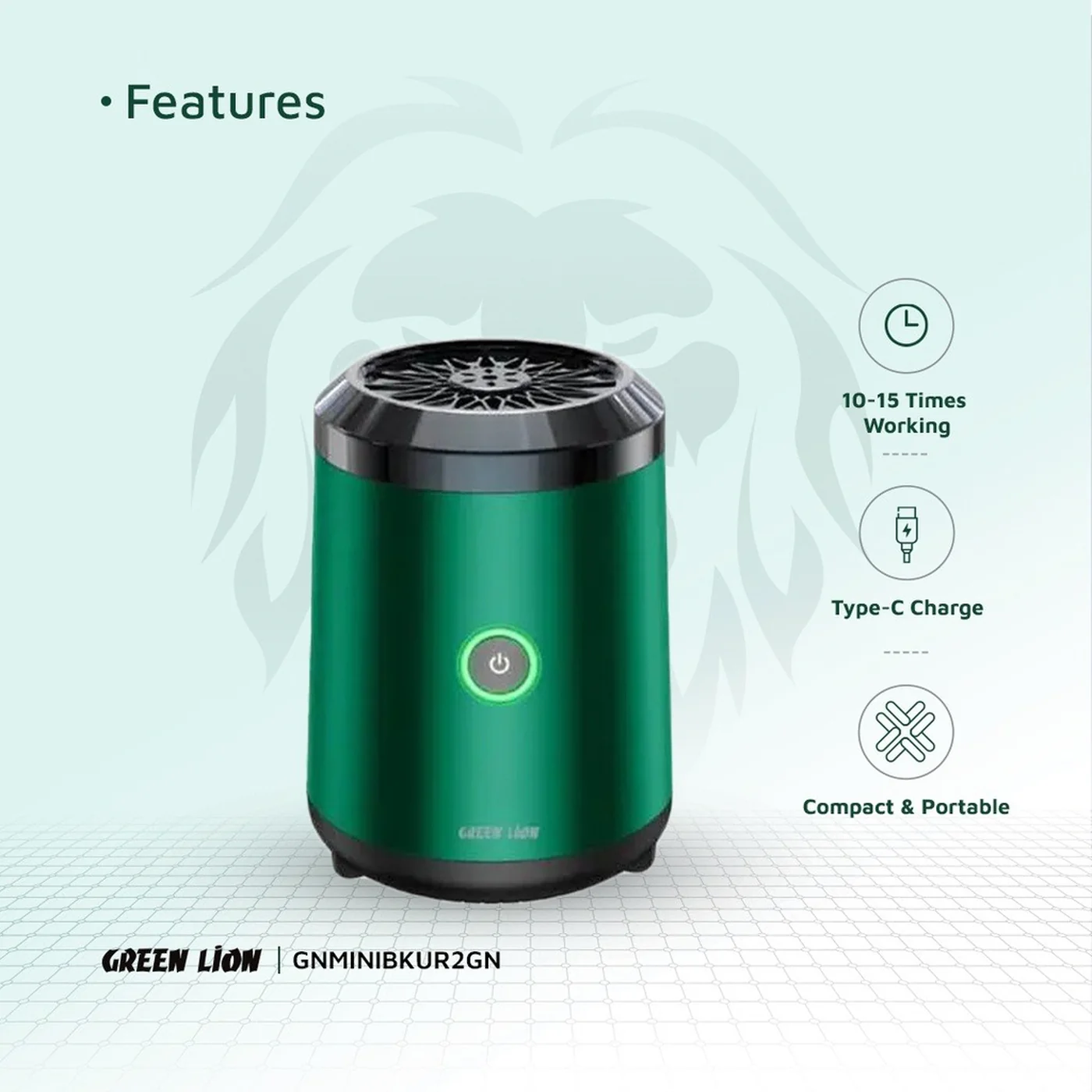 Green Lion Mini Bakhour 2 Incense Burner - Image 6