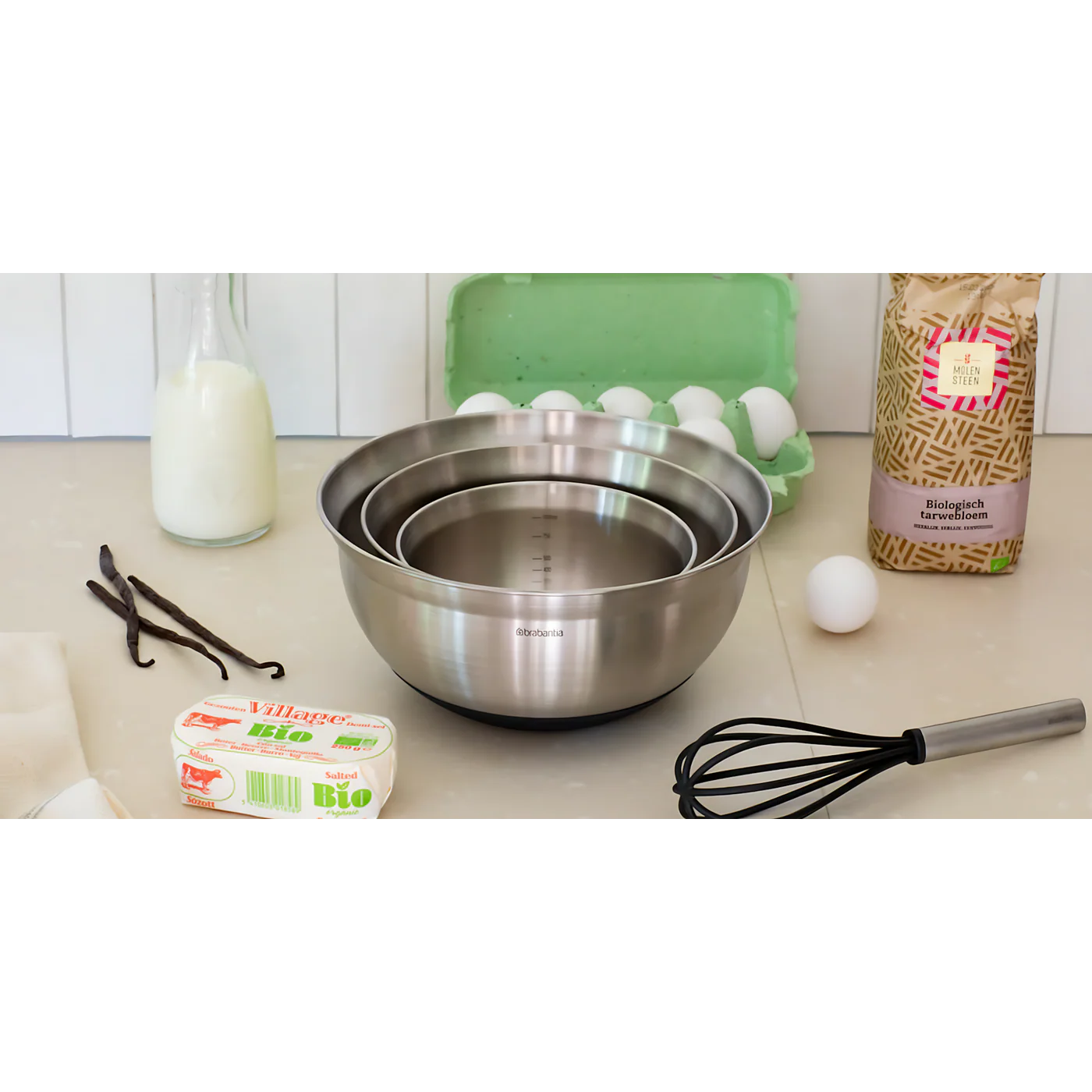 Brabantia Mixing Bowl 3 Pieces Set Matt Steel - Image 6