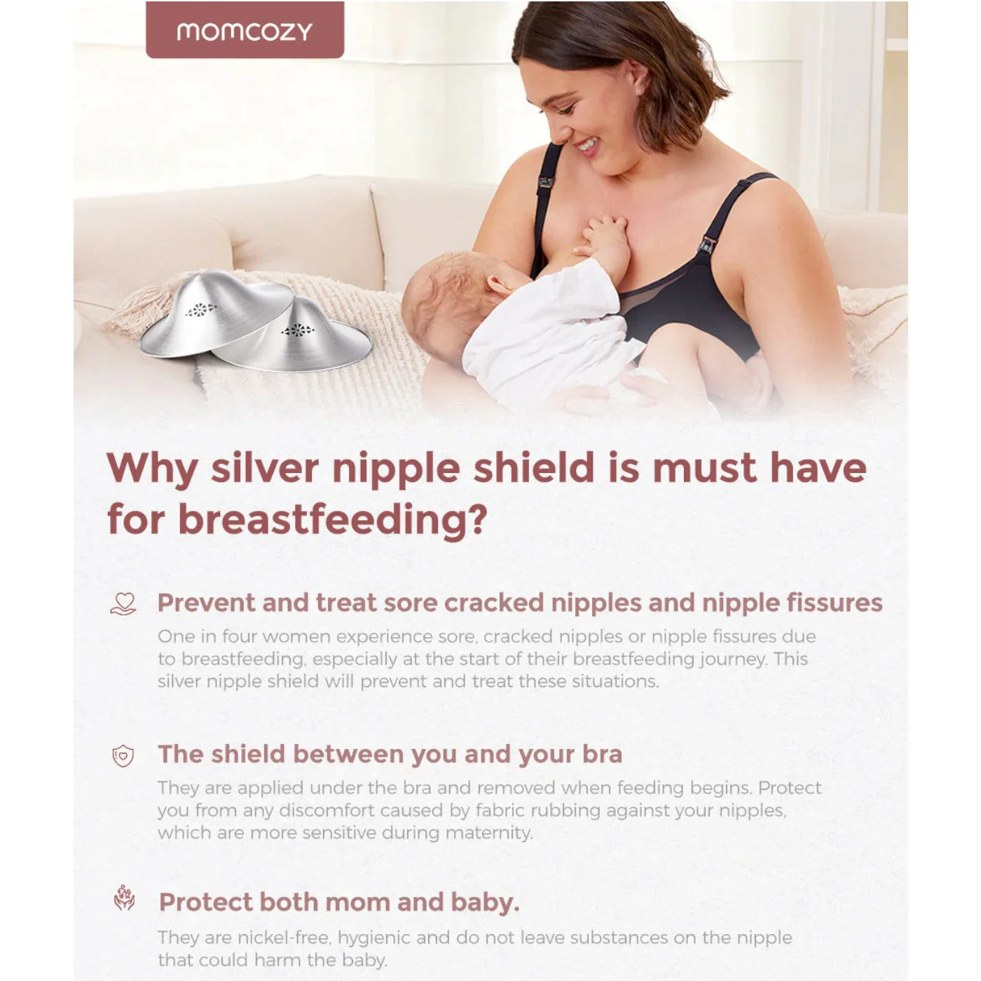 Momcozy Silver Nipple Shields - Image 3