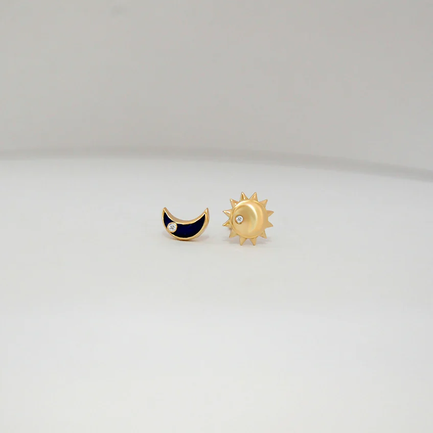 Baby Chic Fine Jewelry Moon & Sun Earrings - Image 2