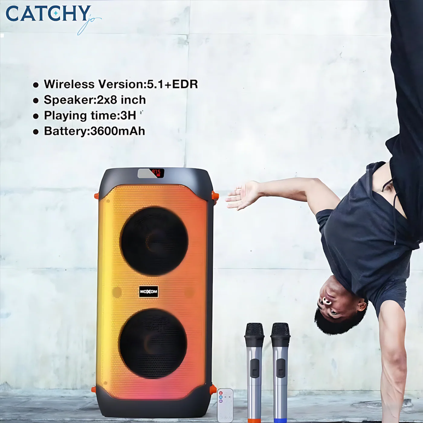 Moxom MX-SK51 SuperPower Wireless Speaker With 2 Wireless Mics - Image 2