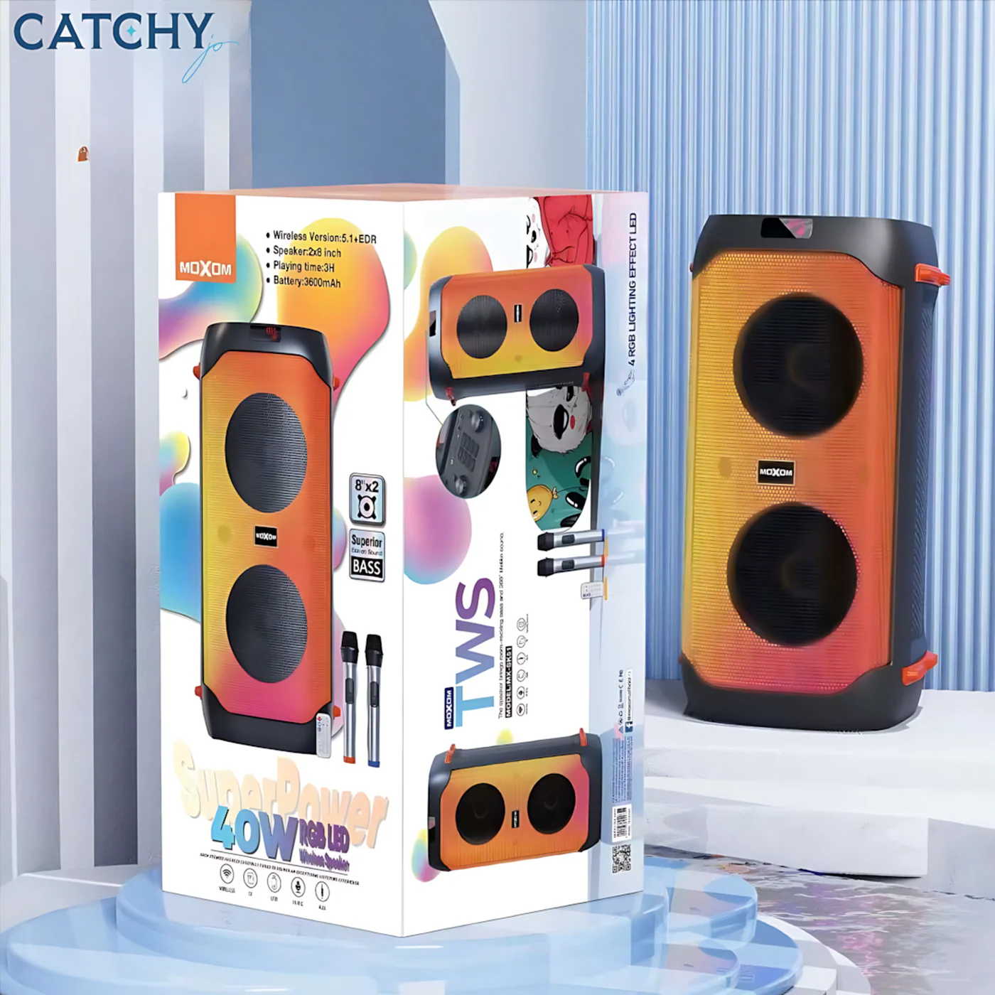 Moxom MX-SK51 SuperPower Wireless Speaker With 2 Wireless Mics - Image 3